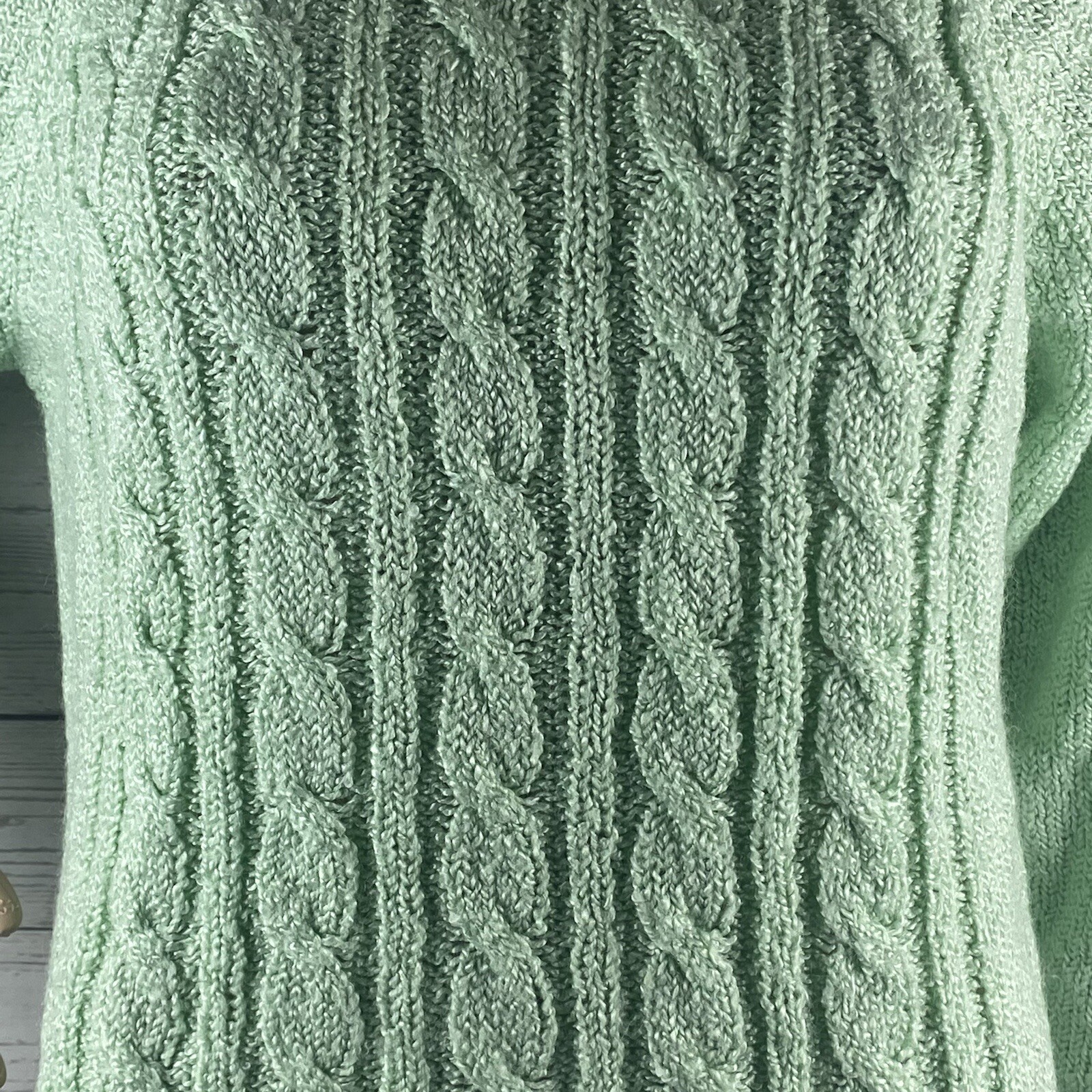 Vintage Hasting Smith Sweater Medium Soft Girl Aesthetic Mint Green Cable Knit