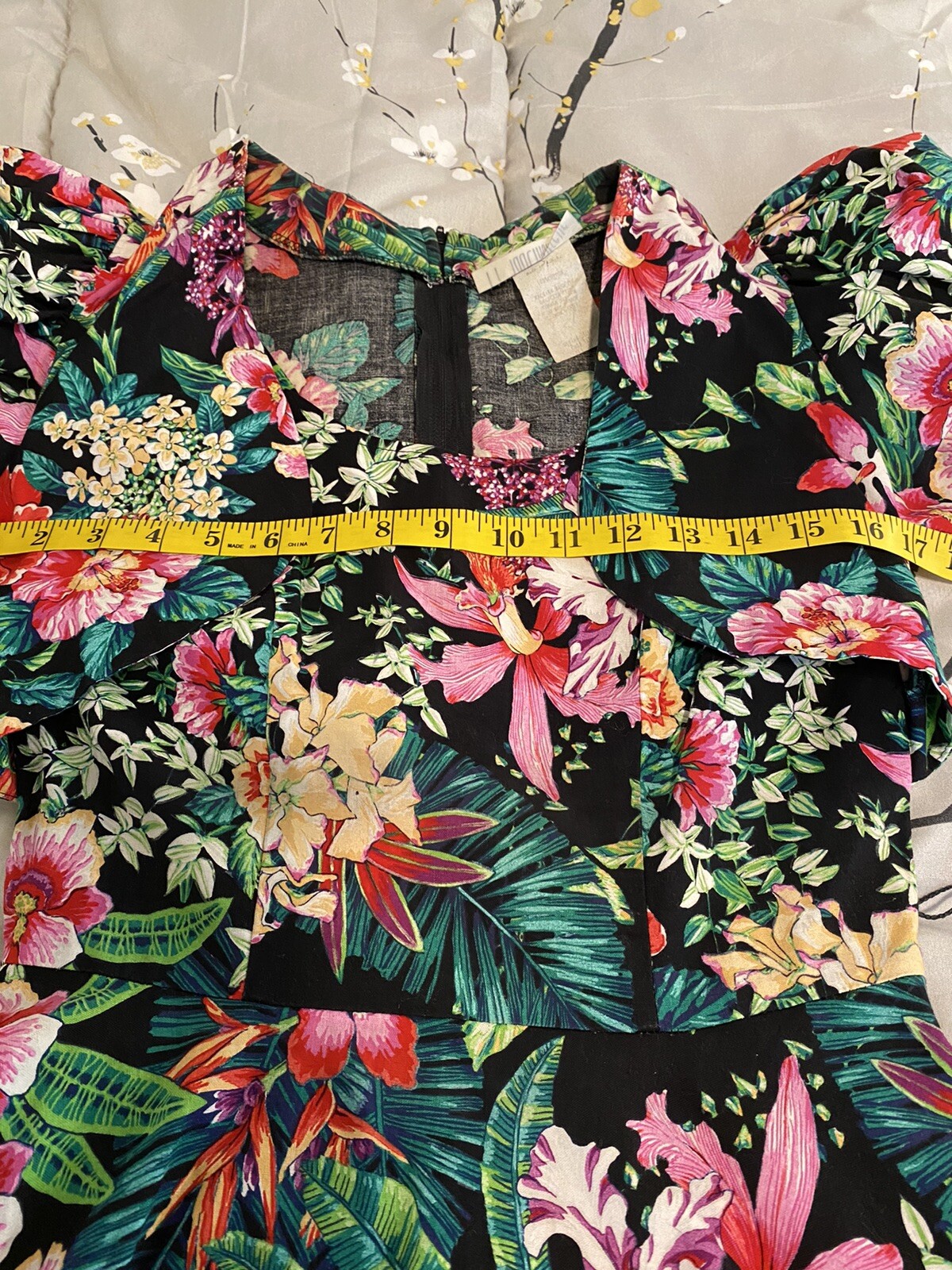 Mademoiselle Vintage Floral Tropical Rockabilly Tulle Made in USA Small 5