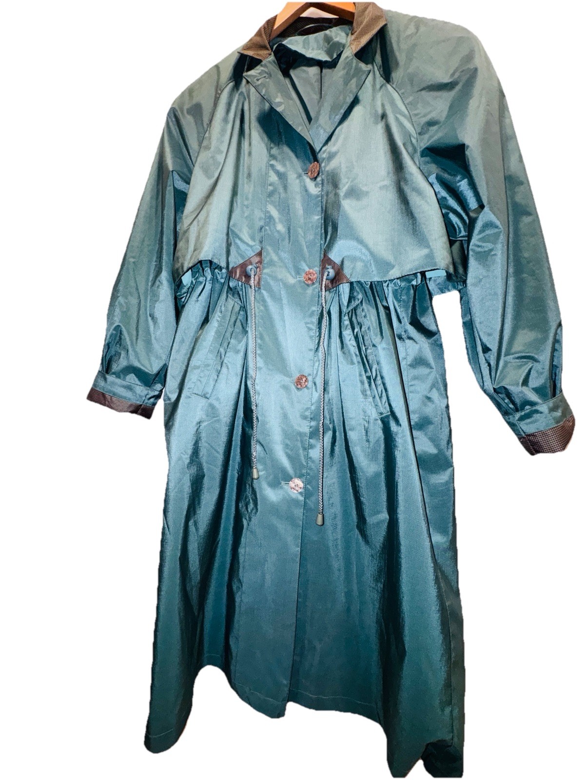 Coat Collectibles Vintage Teal blue Women’s Trench Rain Coat Size 10