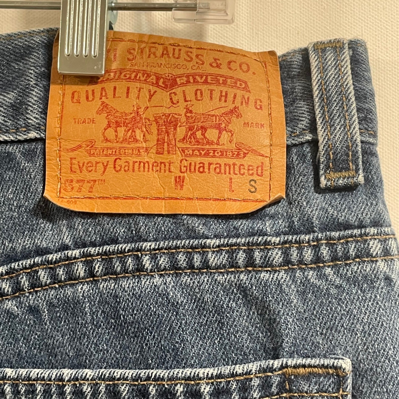 Vintage Levis 577 Lower Rise Loose Fit Jeans Blue Made in USA 16 MIS S 34×28