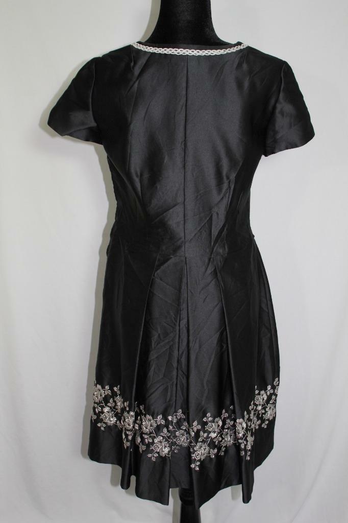 VINTAGE GERMAN 1970’S BLACK SATIN ETHNIC DRESS SIZE 6-8