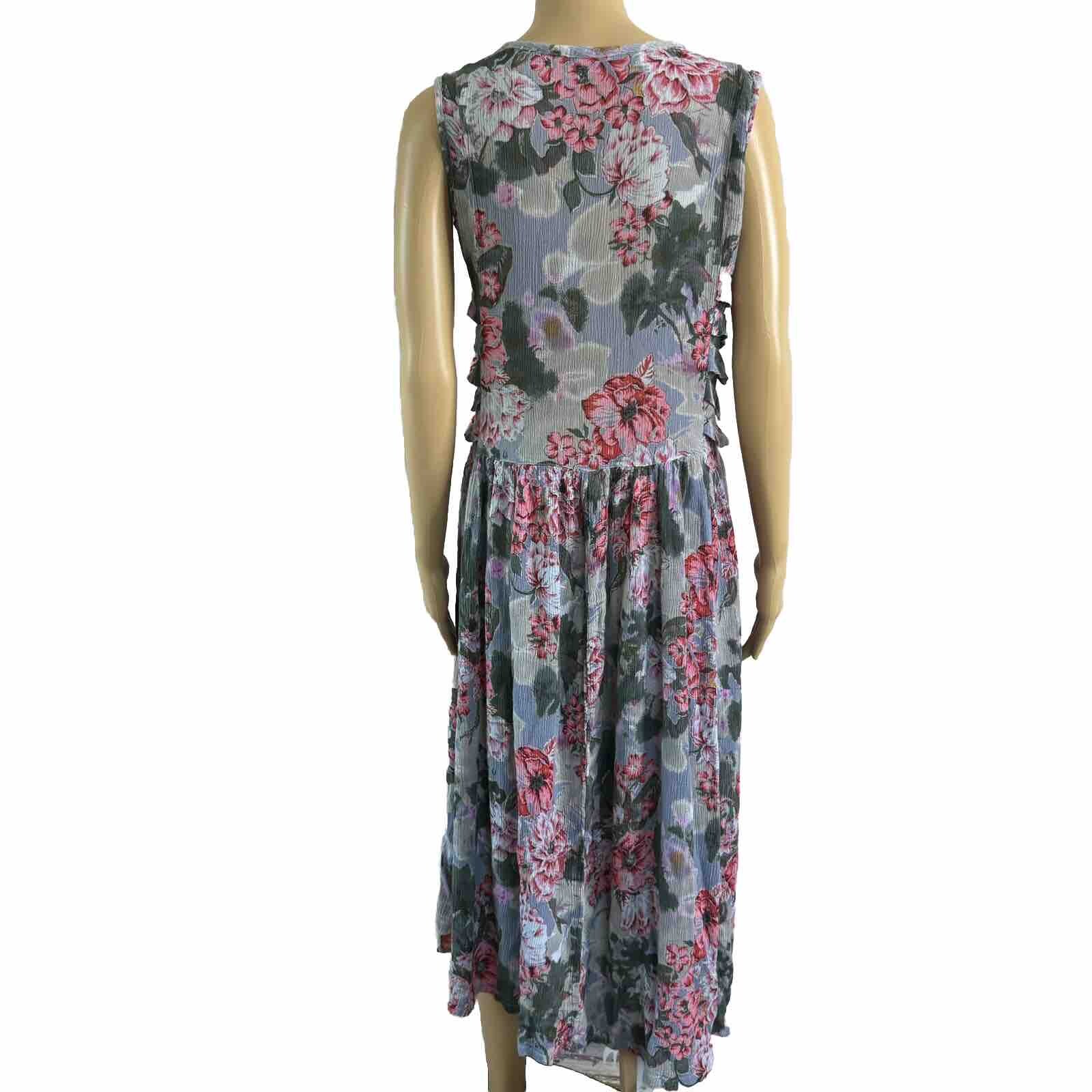 Vintage Lavender Floral Midi Shift Dress Indie Fairy Grunge 90s M