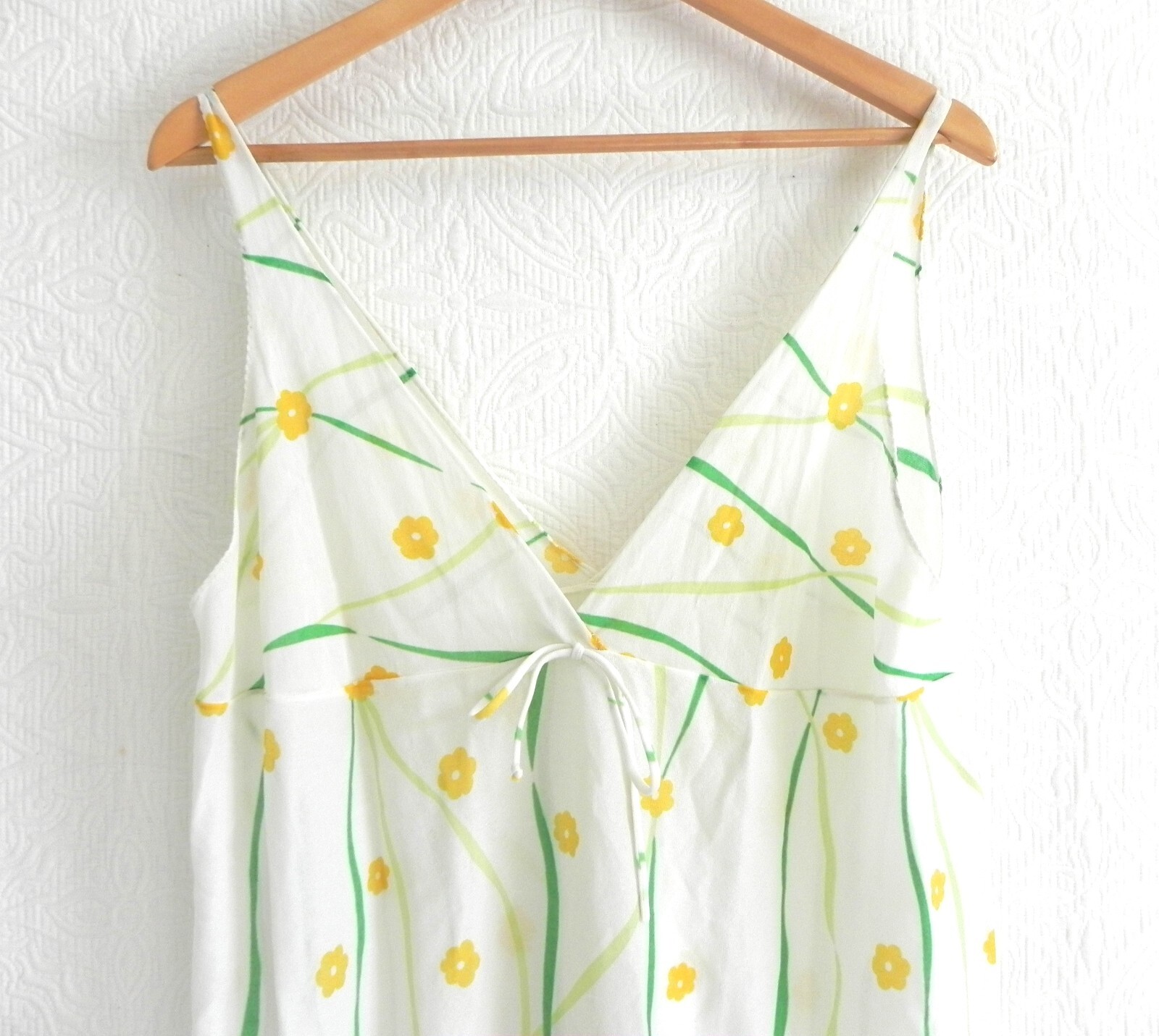 Vtg Lorraine Nightgown Maxi Sleeveless Floral Nylon Deep V-Neck Size M