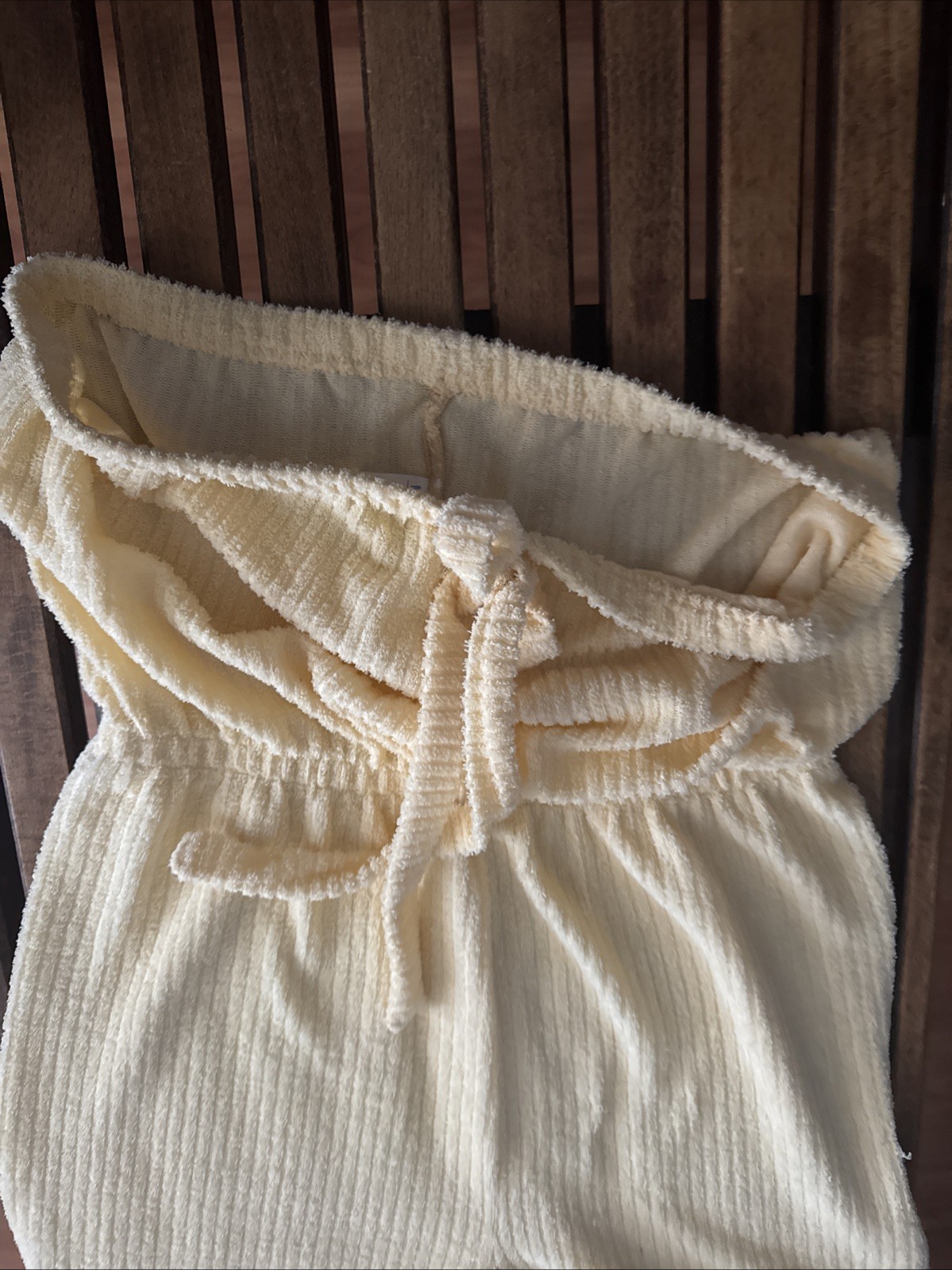 Vintage JC Penney Loungewear Yellow Terry Cloth Long Jumpsuit/Romper Size S