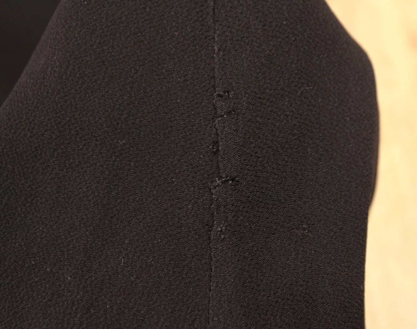 VTG Women’s 30s Black Rayon Beaded Front Maxi Dress / Gown Sz S/M 1930s