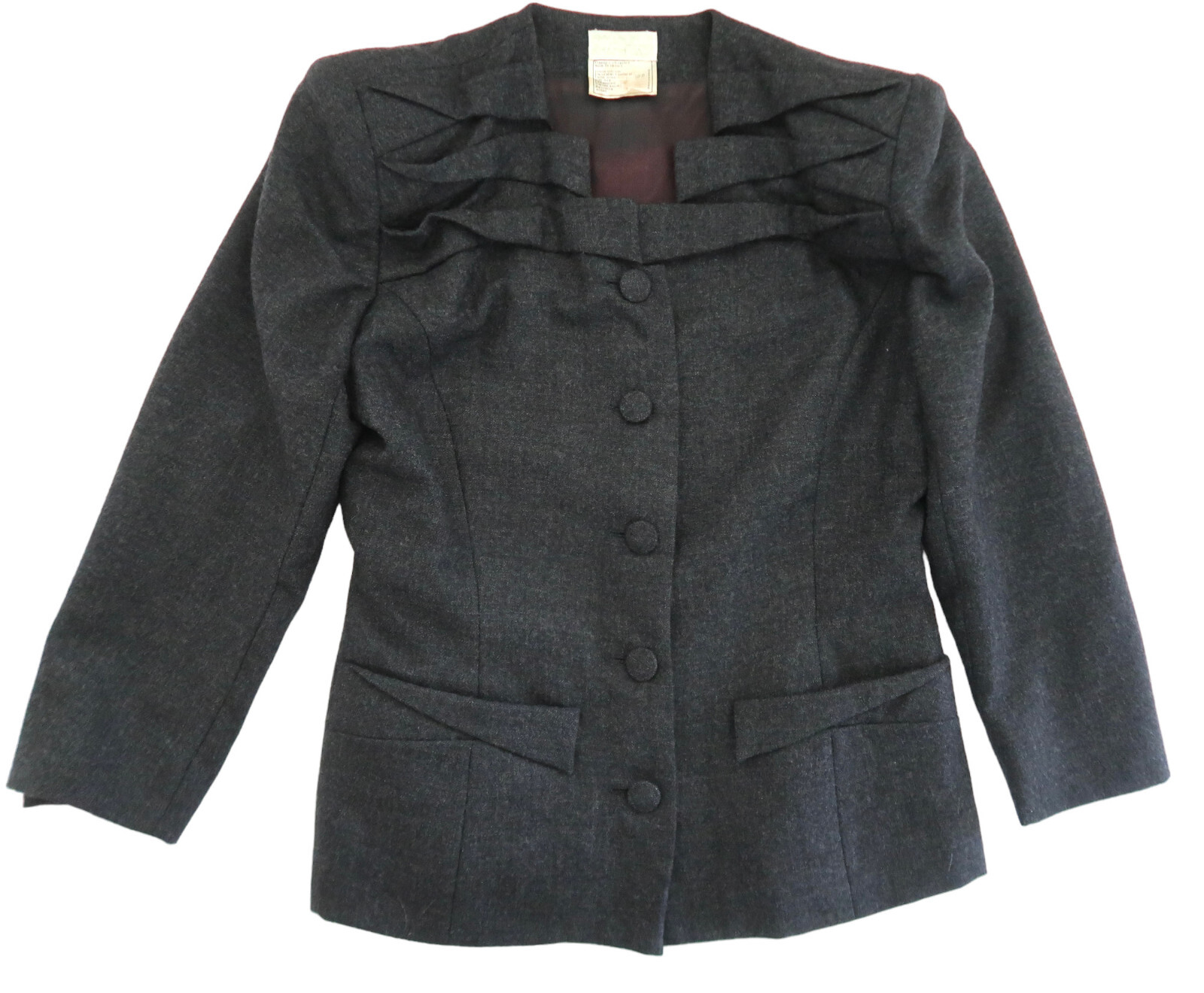 vtg 80s EMANUELLE KHANH wool jacket F 42 US 10