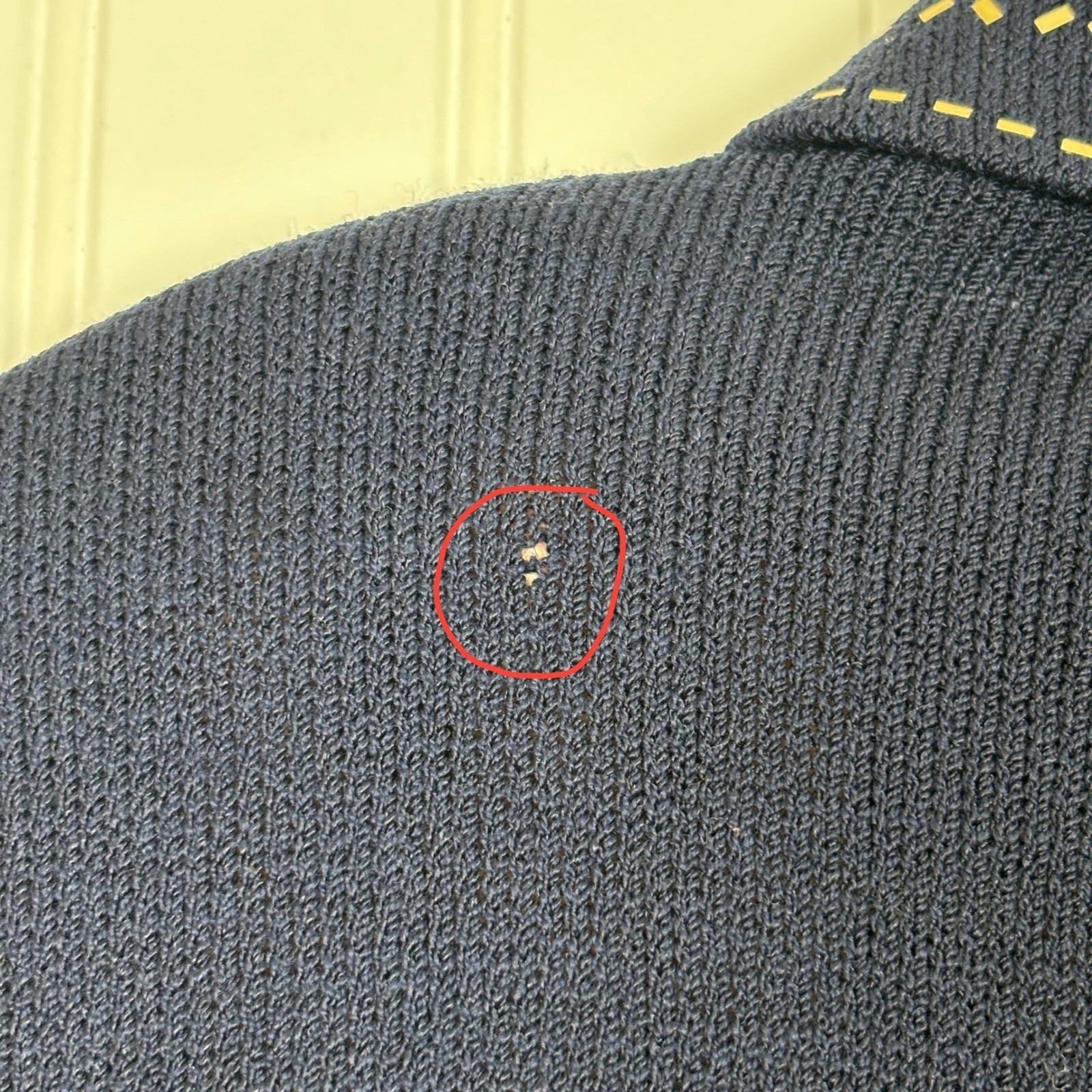 Vintage St. John Collection Knit Jacket Women 16 Navy Blue Gold Studded Zip Up