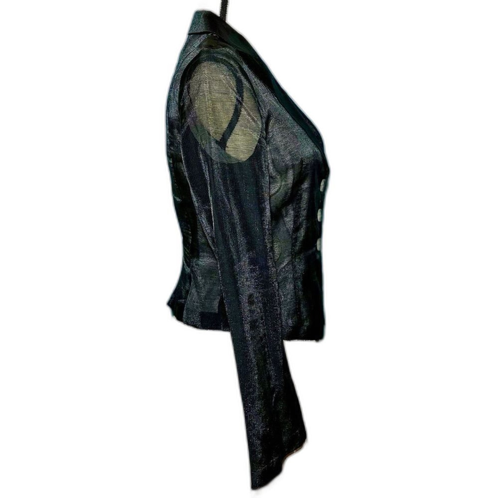 Vintage LiibeZone Sheer Black Fitted Blazer Sz S