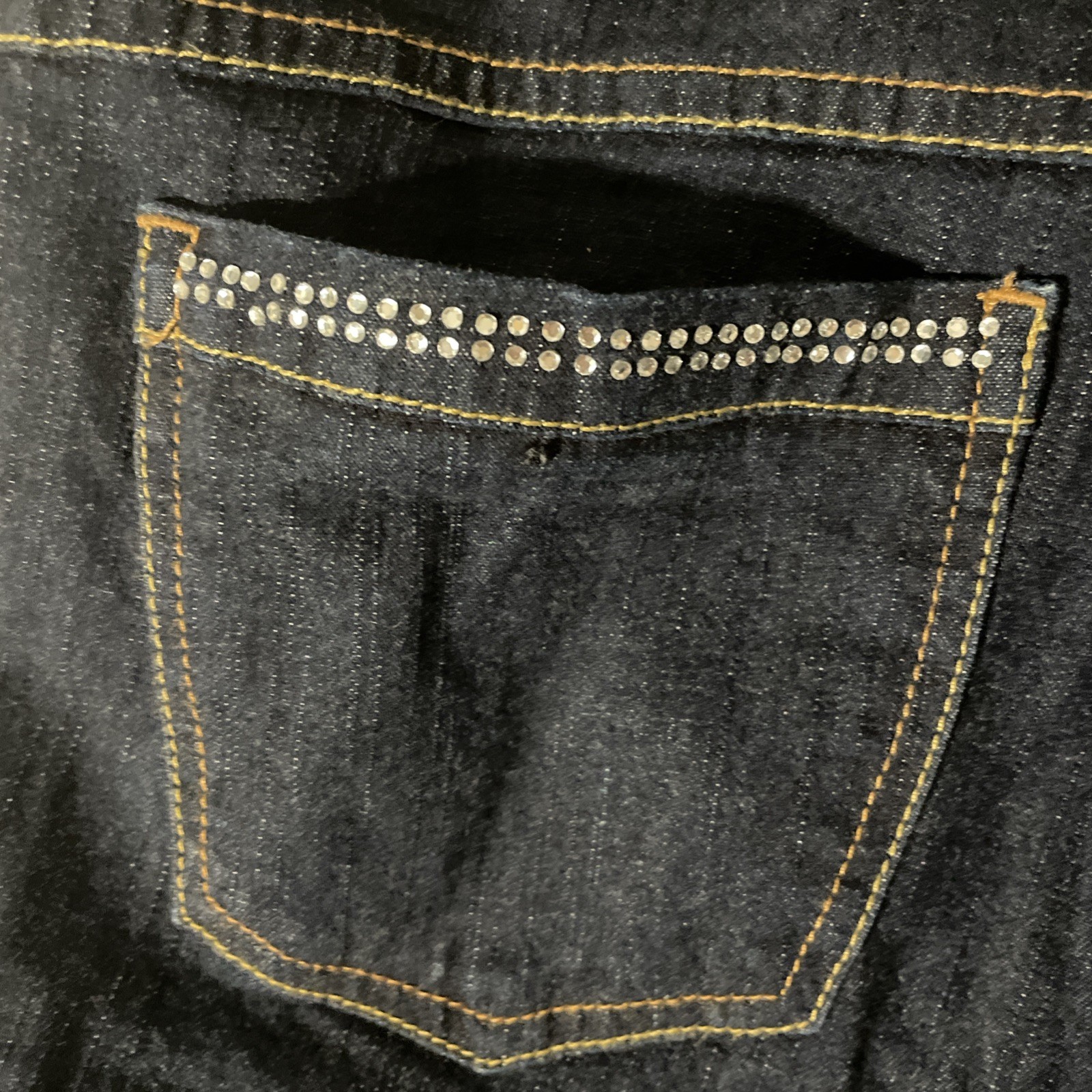 Vintage Baby Phat Rhinestone Cat Logo Straight Jeans Y2K Bling Dark Wash Size 13
