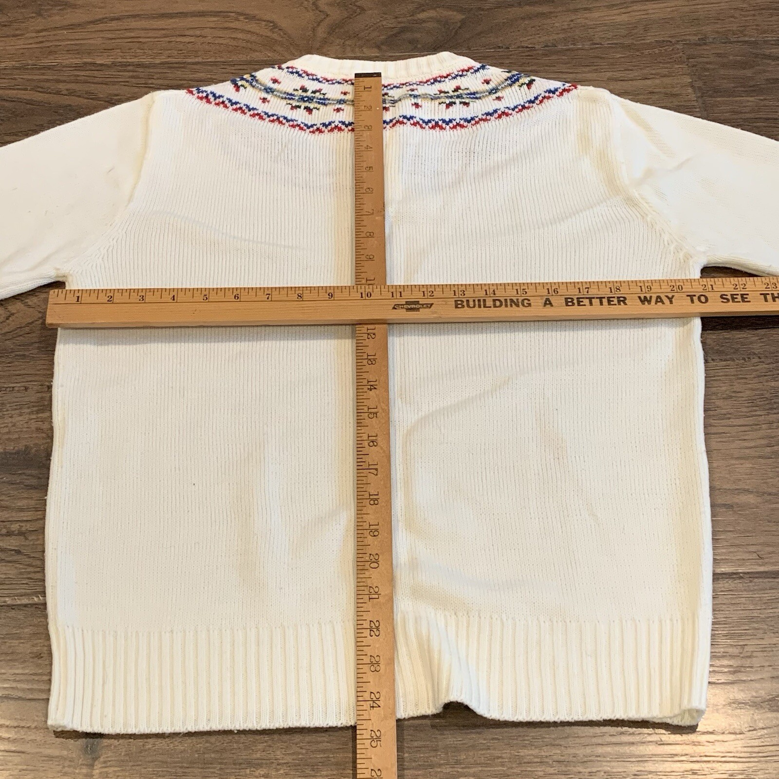 Vintage Women’s Sweater Size 42 Knitivo II Ivory White Pullover Fair Isle