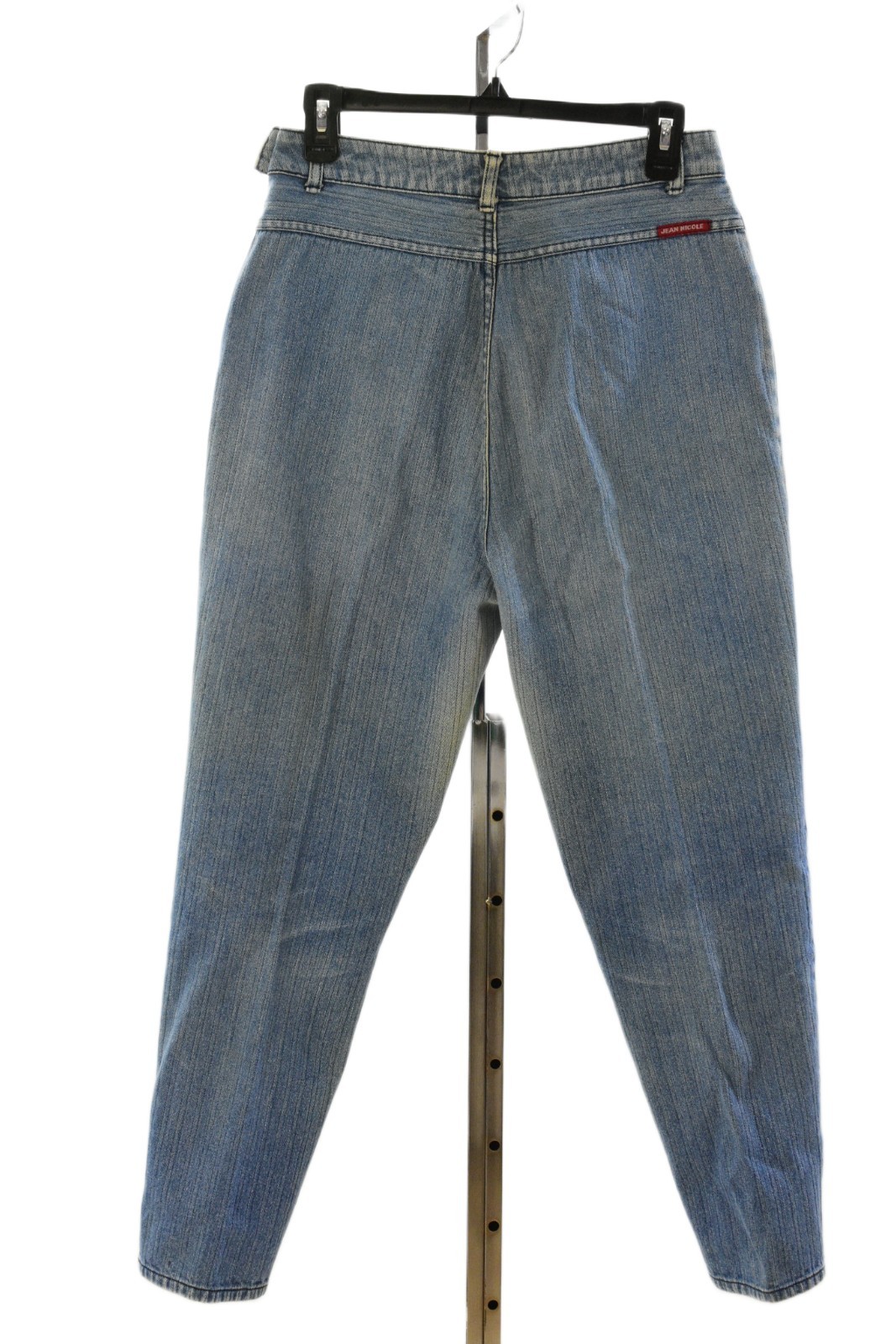80s Vintage Women Denim Jeans Size 8 High Waist Side Closure Zip Tapered Leg