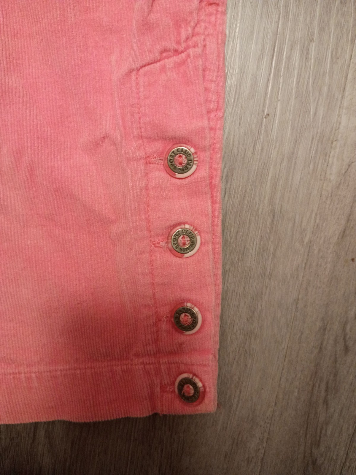 Paris Sport Club Pink Corduroy High Rise Tapered Pants Button Hem size 5