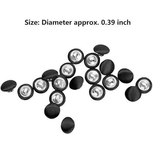 20 Pcs Satin Covered Metal Shank Buttons Cloth Buttons for Wedding Dress