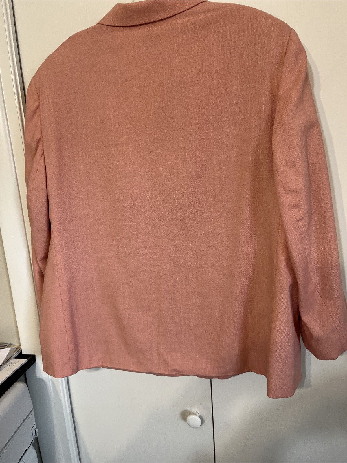 Vintage Koret Apricot Peach Lined Blazer Jacket Plus Size 18W Petite Lined