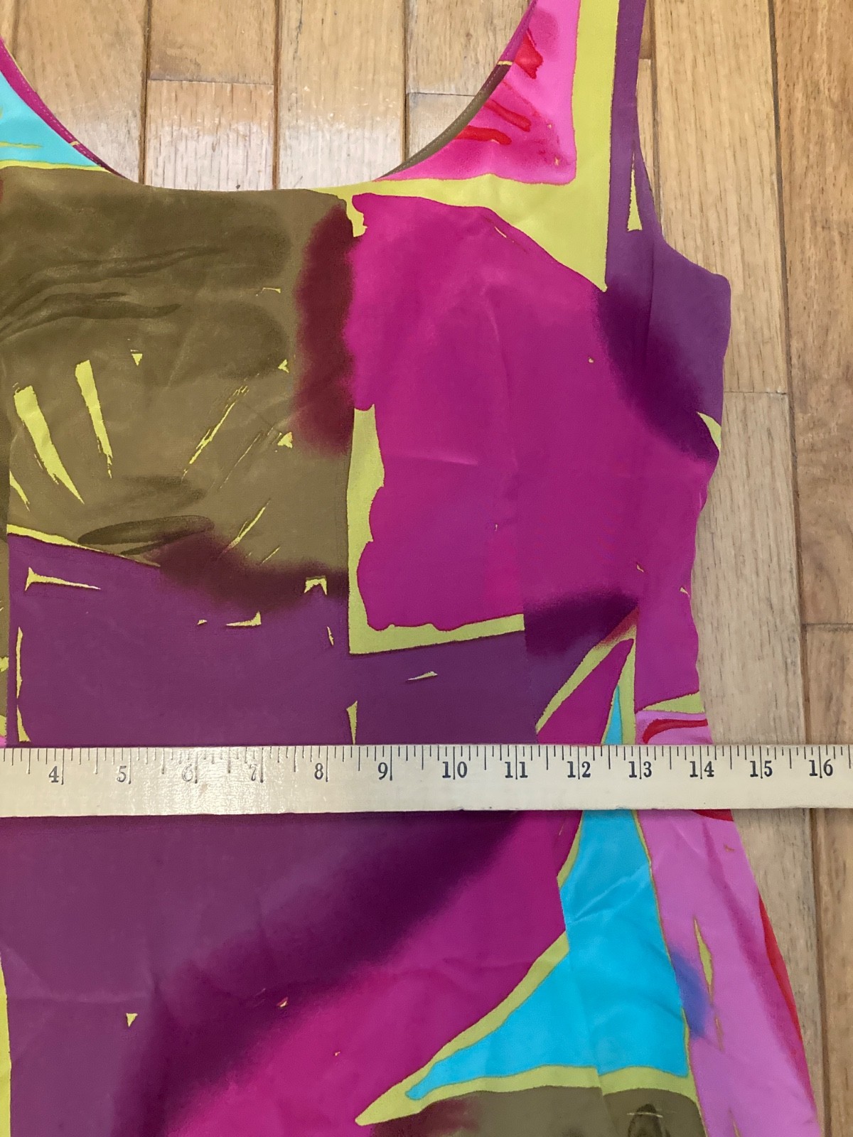 Gillian Vintage Silk Bright Abstract Wiggle Dress SZ 6
