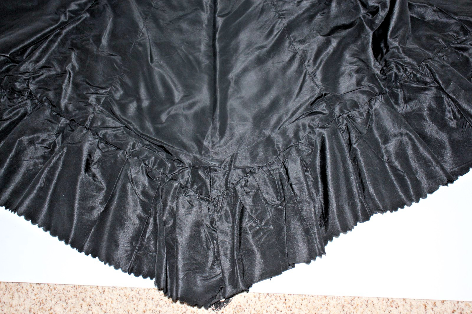 Antique Edwardian Victorian Black Mourning Cape Exquisite Design Lace Beads
