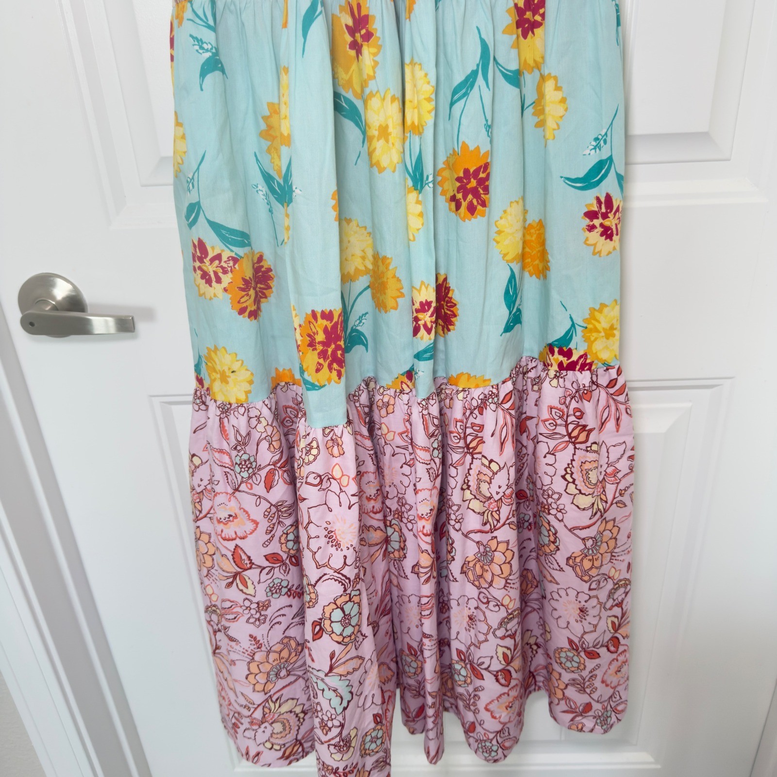 Nanette Lenore Medium Floral Patchwork Cottagecore Prairie Chic Hippie Dress