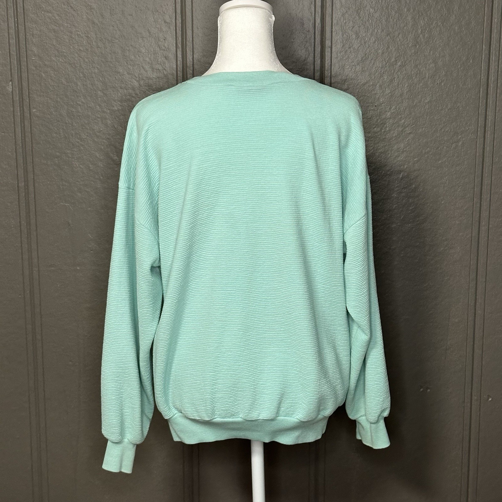 Vintage Ribbed Sea Foam Green Pullover