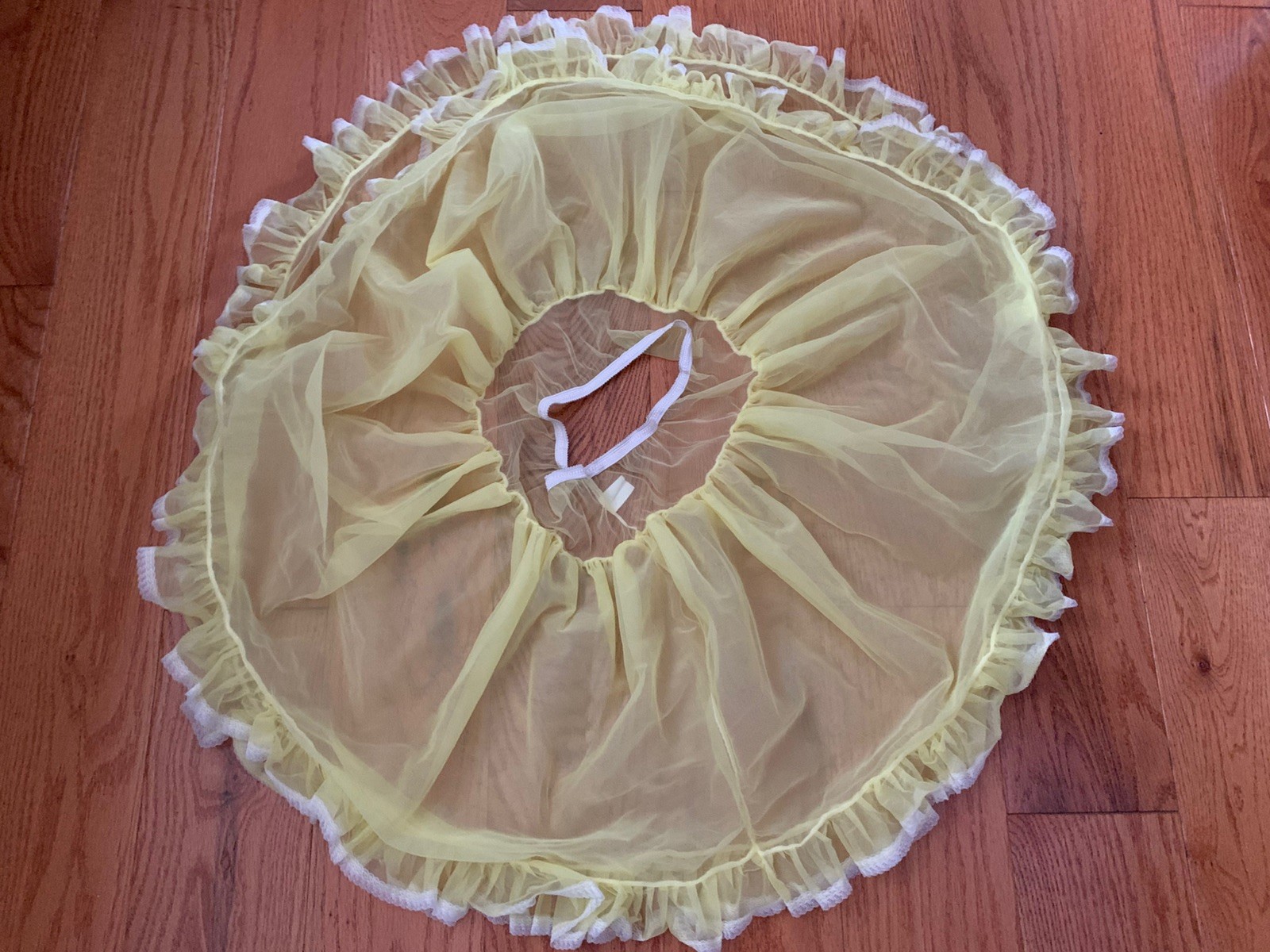 Vtg Yellow Chiffon Nylon Double Layer Half Slip Size 5 Small