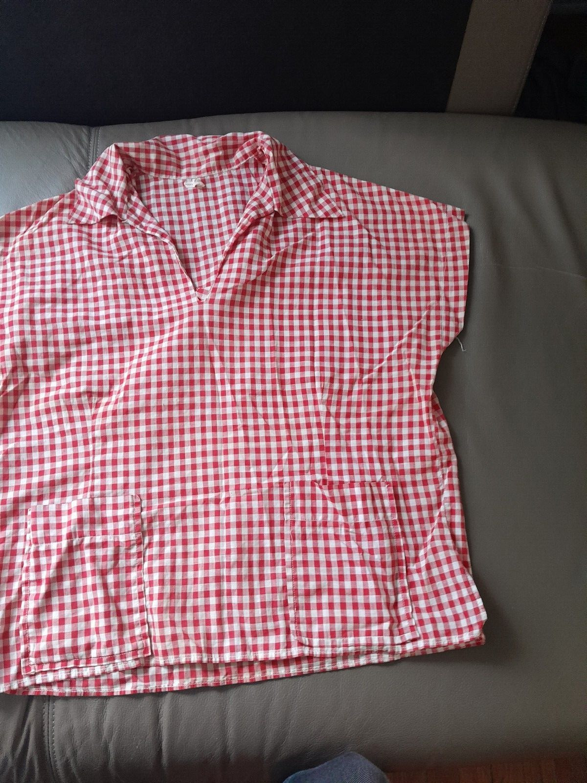 1950S LADIES BLOUSE TOP ROCKABILLY WESTERN CHECKS ROCK N ROLL LARGE XL