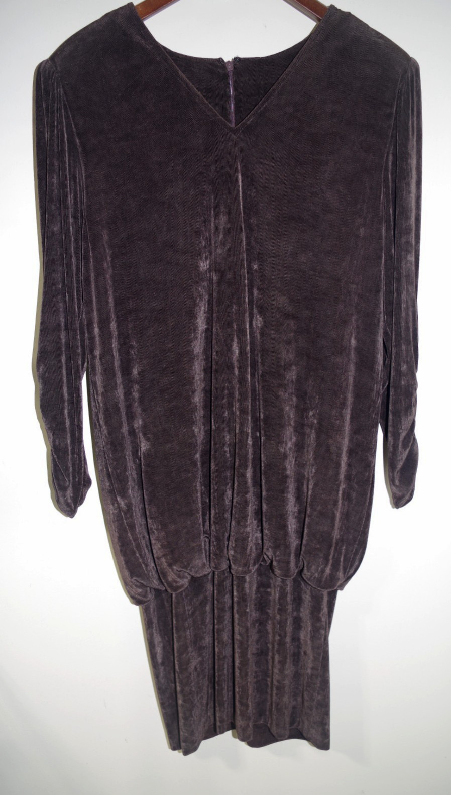 R3 – Vintage SESIA New York Brown Cocktail Dress 12 Drop Waist Elegant Evening