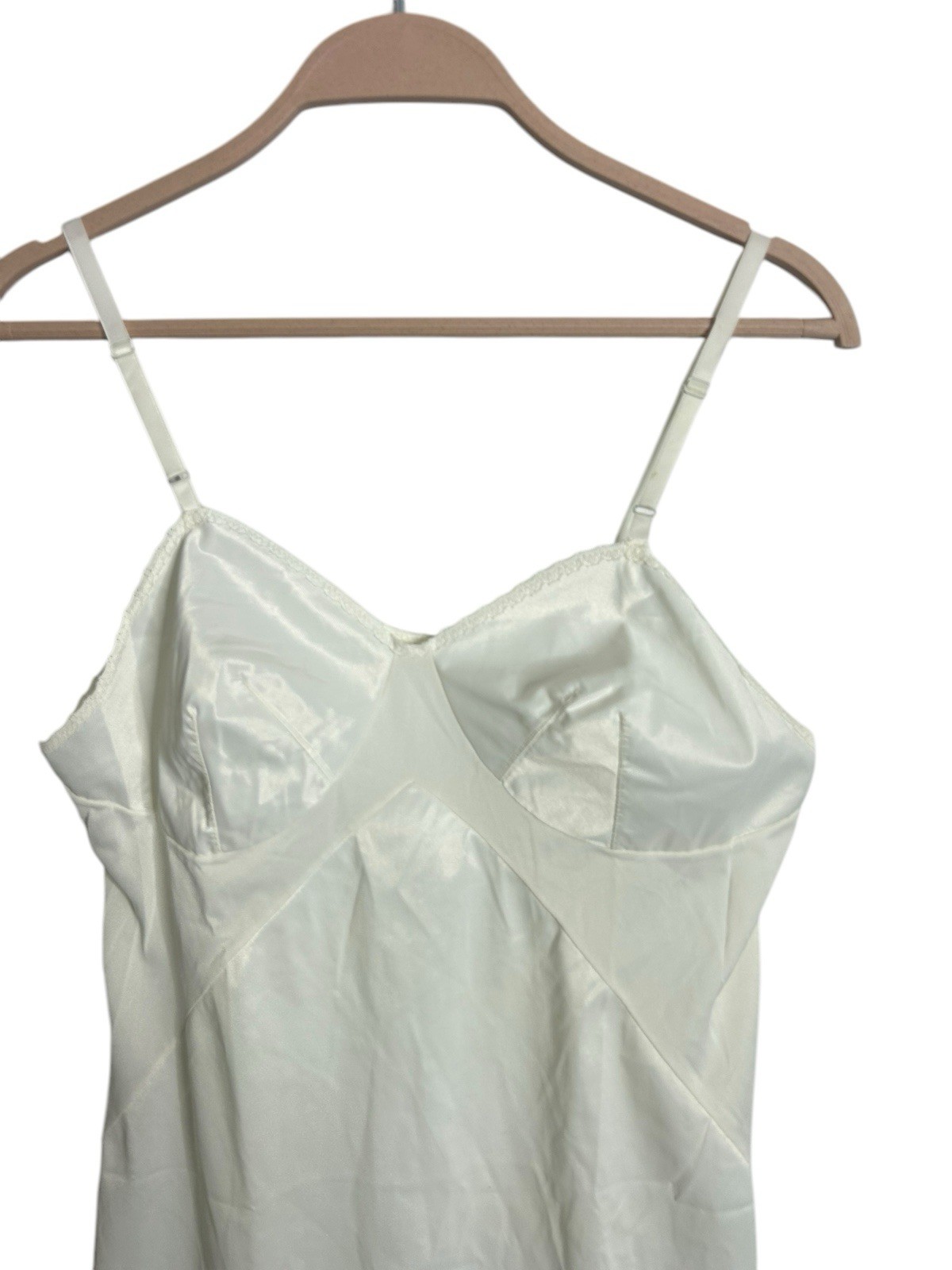 Vintage Gaymode Slip Lingerie White Lace Trim Nylon Womens 34 Average