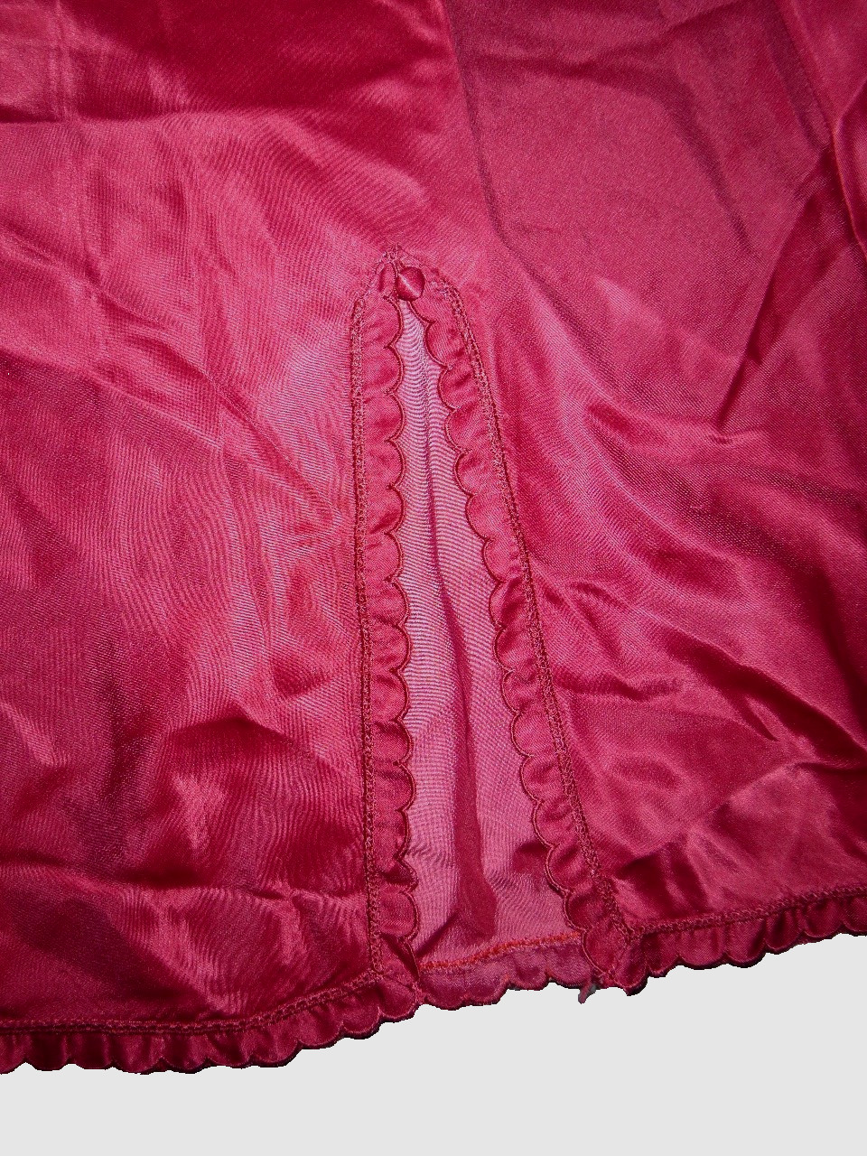 Vintage Dark Red/Burgundy Barbizon Satin Half Slip M/L