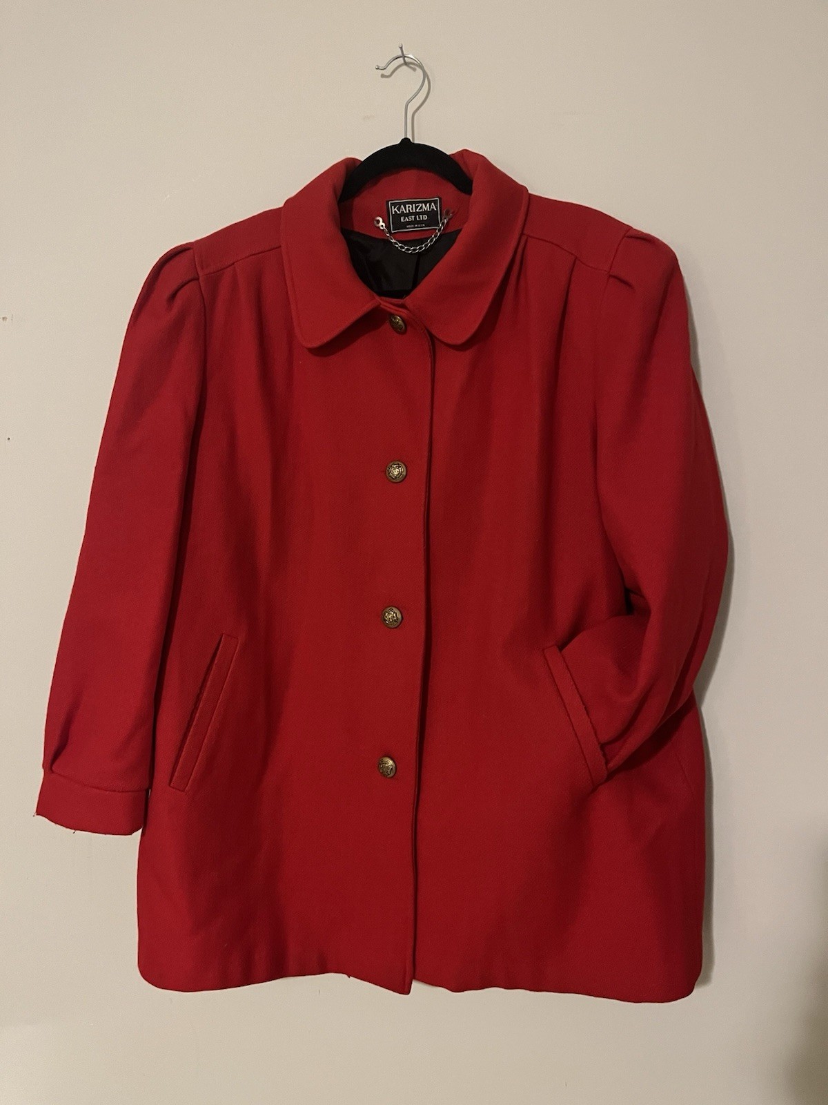 Vintage Red Karizma East Ltd. Women’s Wool Coat Size XL Made In USA