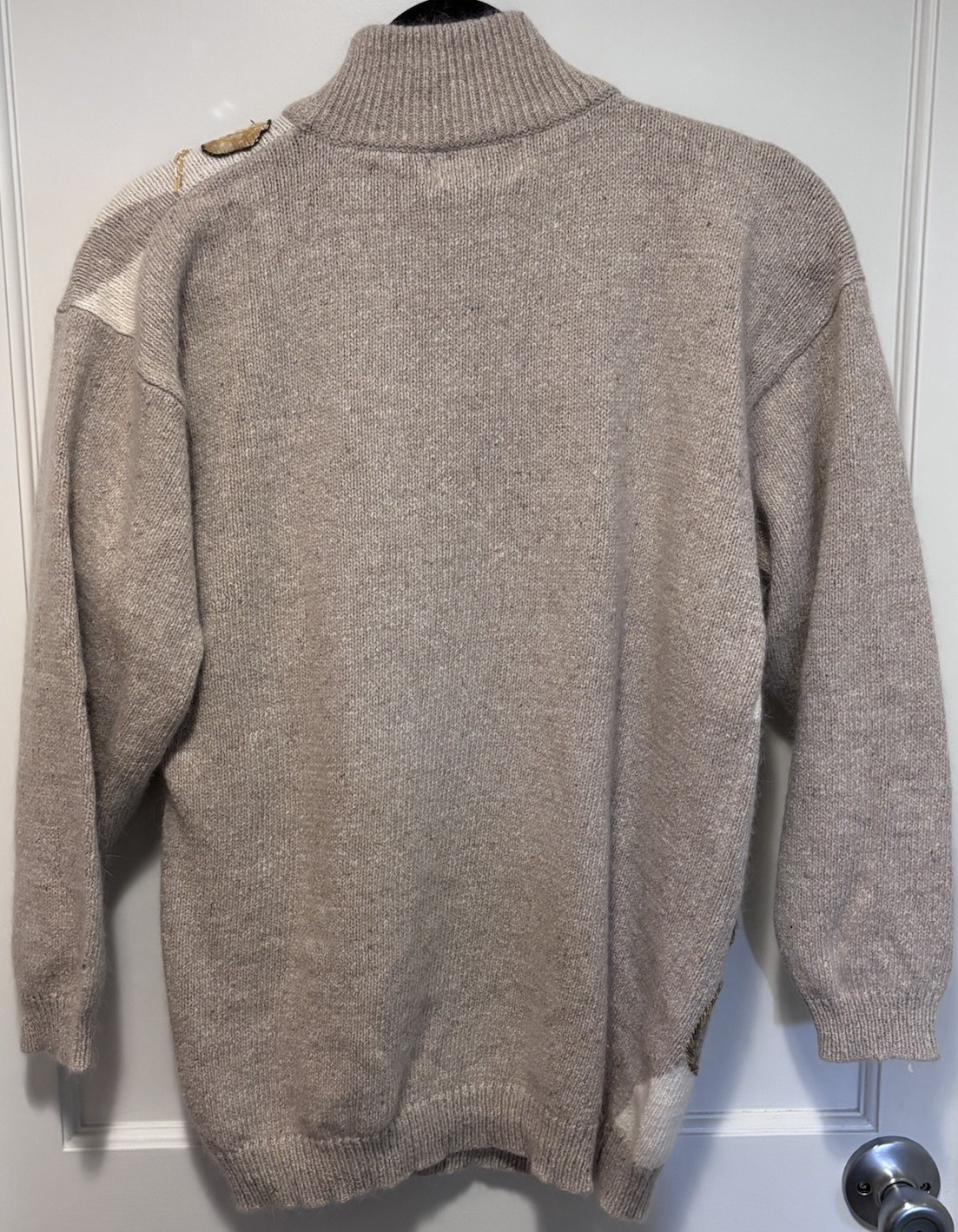 Petite Sophisticate Vintage Tan Beaded Silk Blend Sweater Sz PM Angora Lambswool