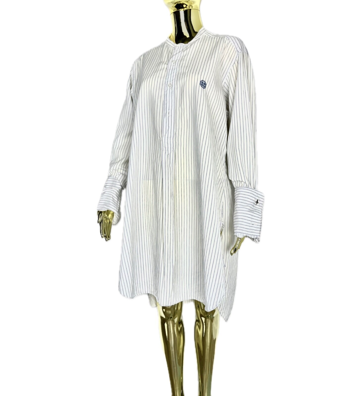 Jacques Doucet 1900-1930 Extreme Rare Shirt Dress French Cuff Striped