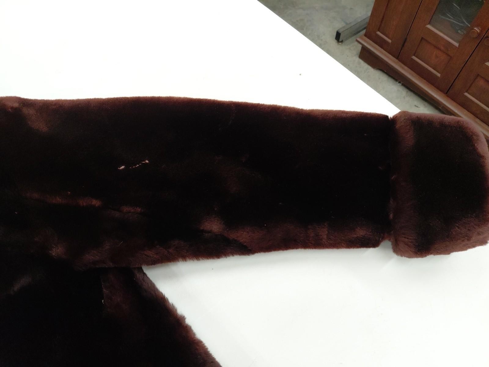 Womens Vintage Real Brown Fur Coat 1960s Small/Regular Unique Luxury Stripes