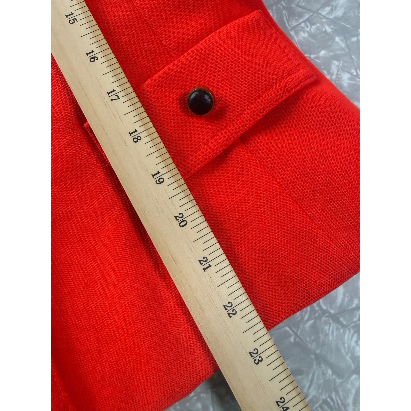 Vintage Red Button Front Jacket Blazer Leopard Print Lining Red M/L Mobwife