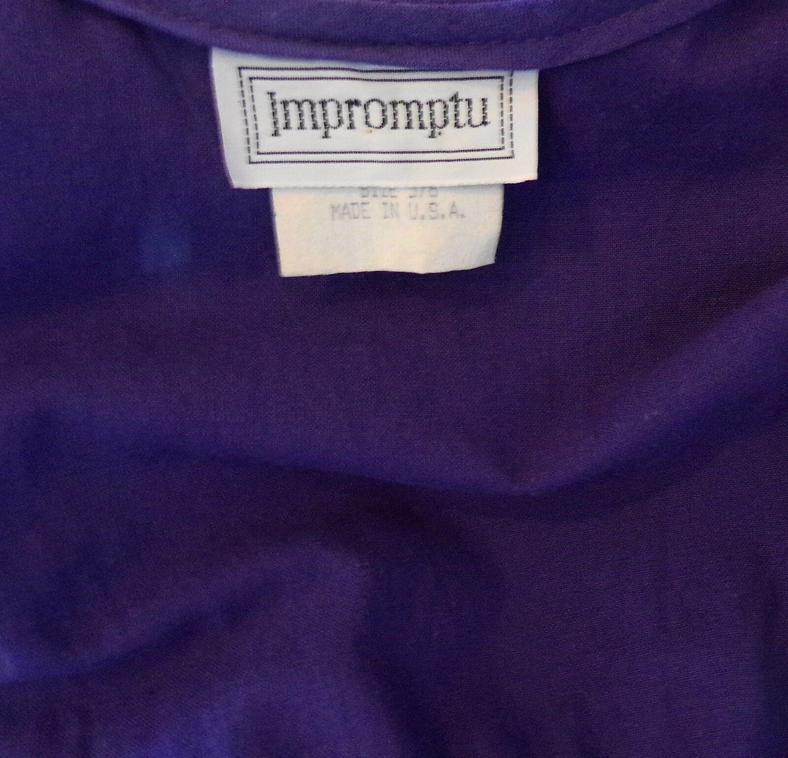 Vintage 80s Purple Cotton Sun Dress Impromptu Size 5 / 6 B34