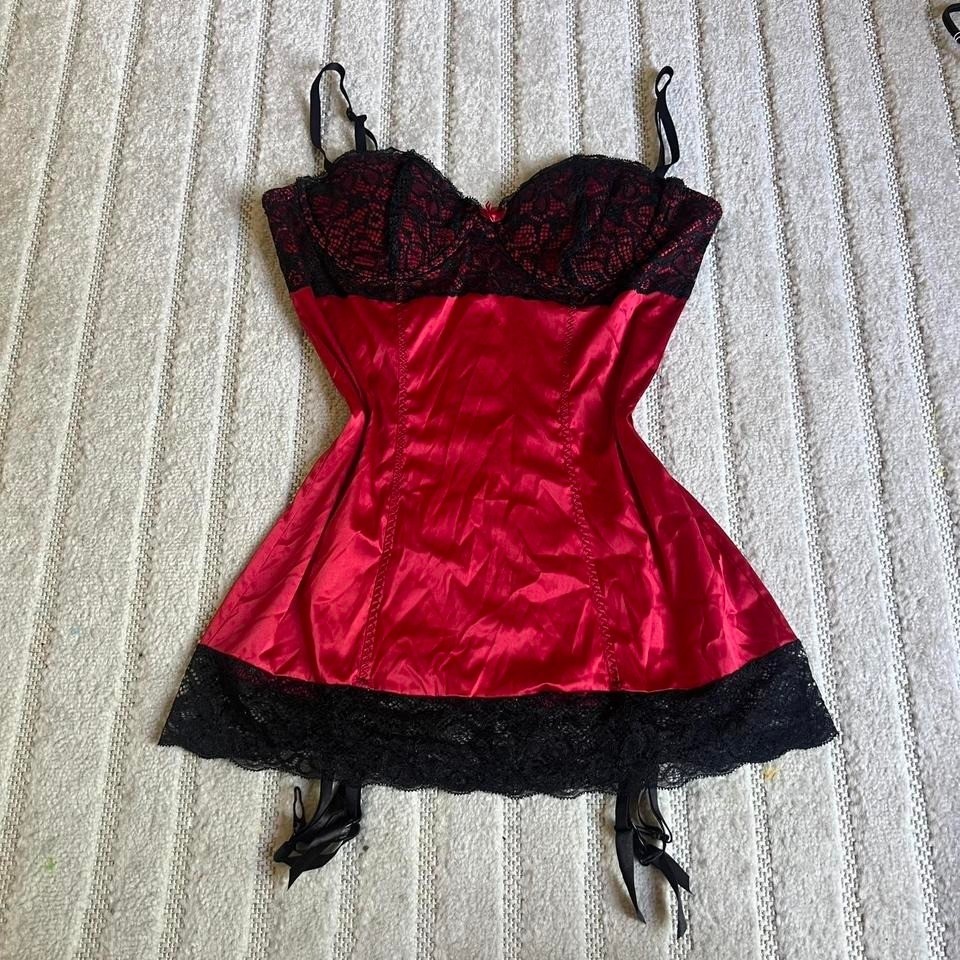 VTG 90s Seduction Red Slip Dress size Small Intimate loungewear fairy whimsy