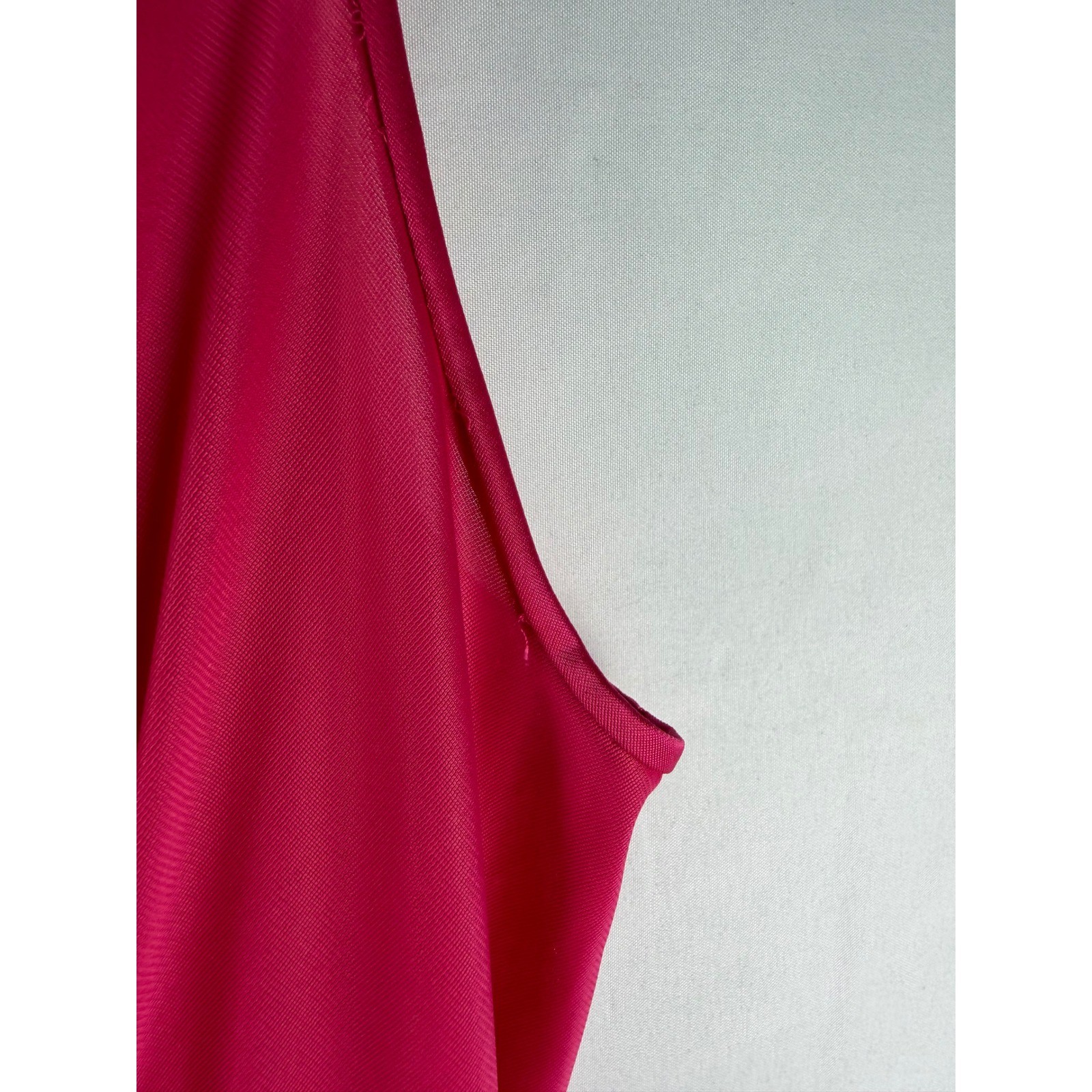 Vintage Vanity Fair Hot Pink Maxi Nightgown Lace Empire Waist Fuchsia Size 34