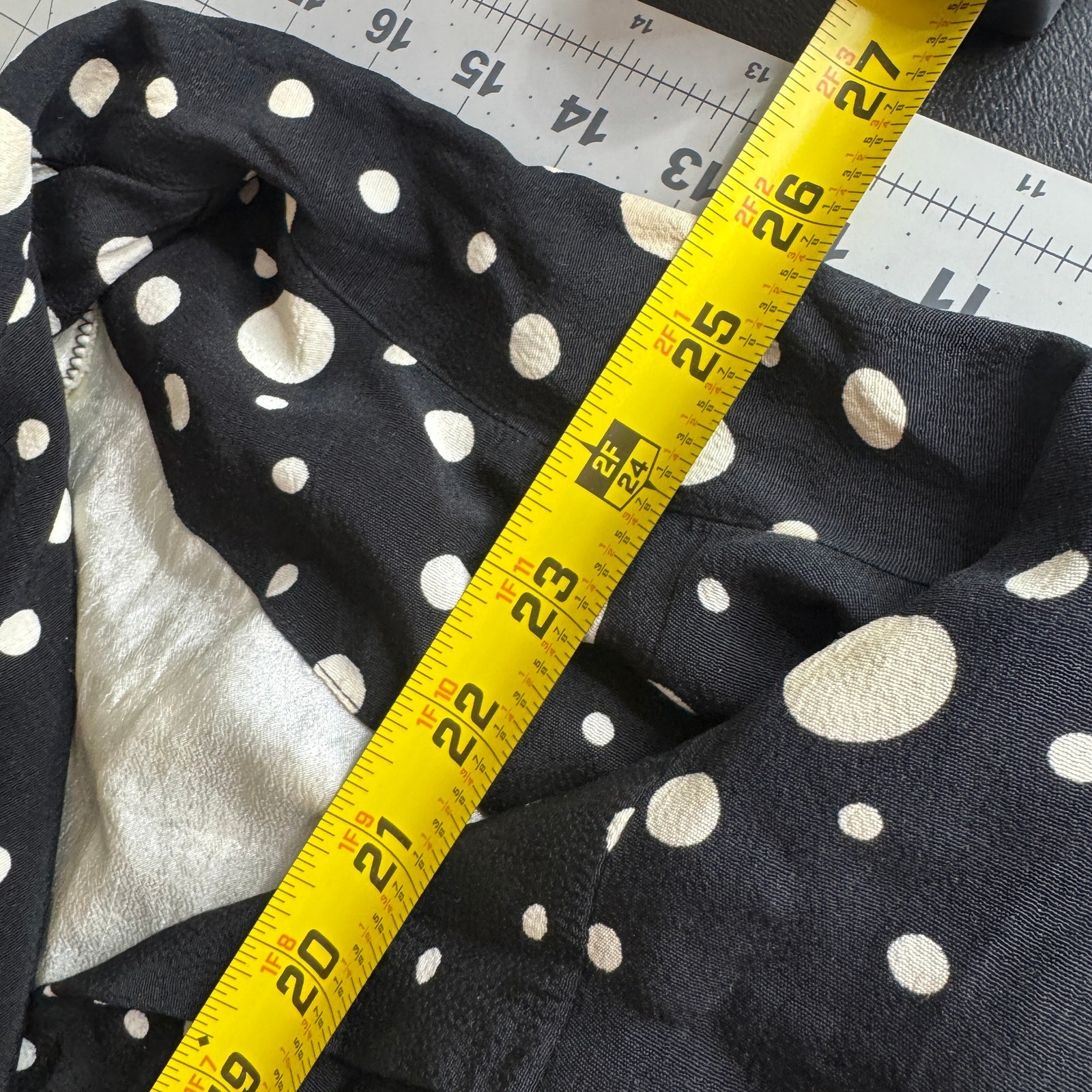 Vintage 80s Black White Polka Dot Blouse Pinup Rockabilly Peplum Retro XL 1X Top