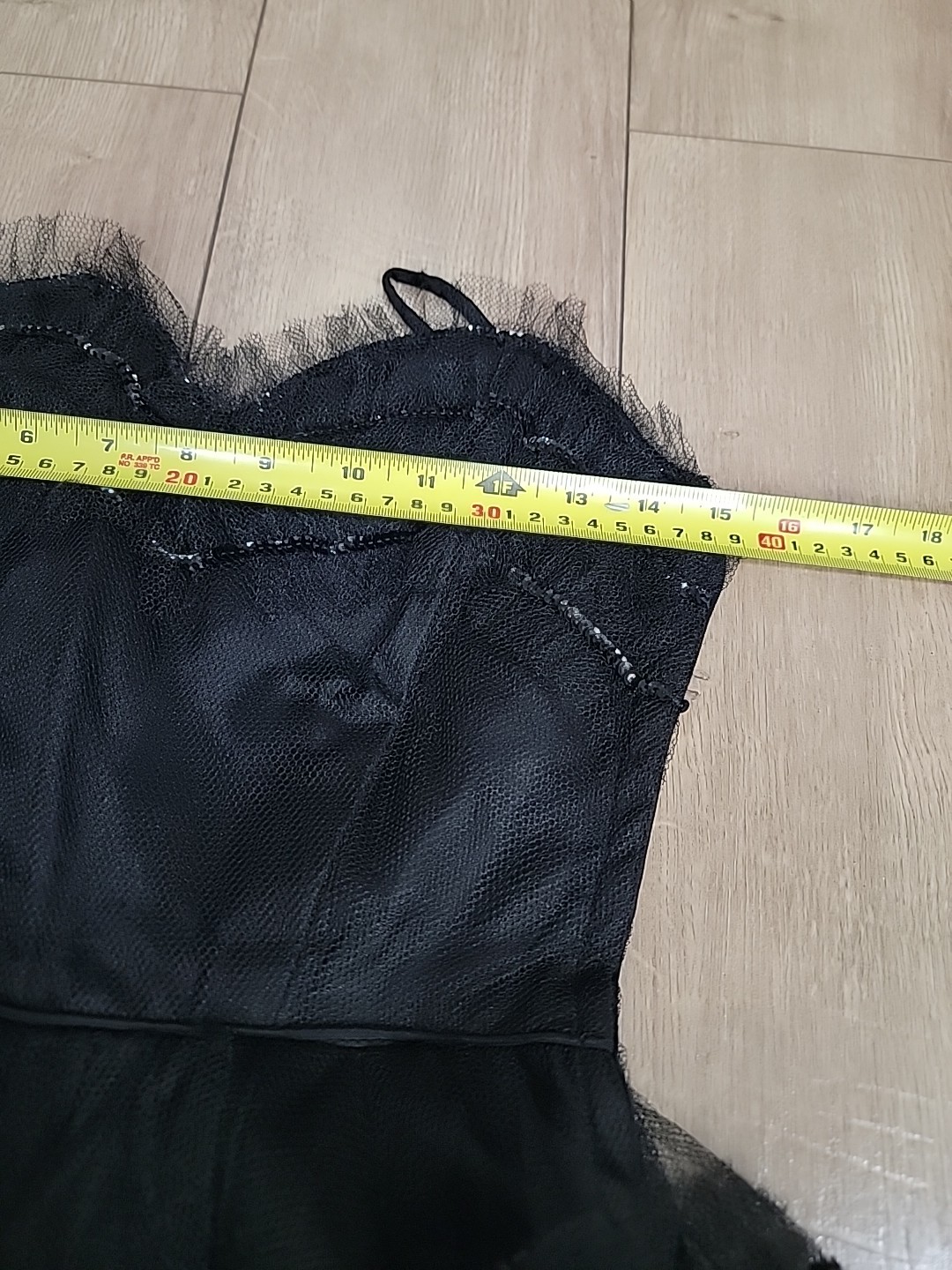 VTG 1950s Mid-Century Black Tulle Party Dress Nipped Waist New Look NWT