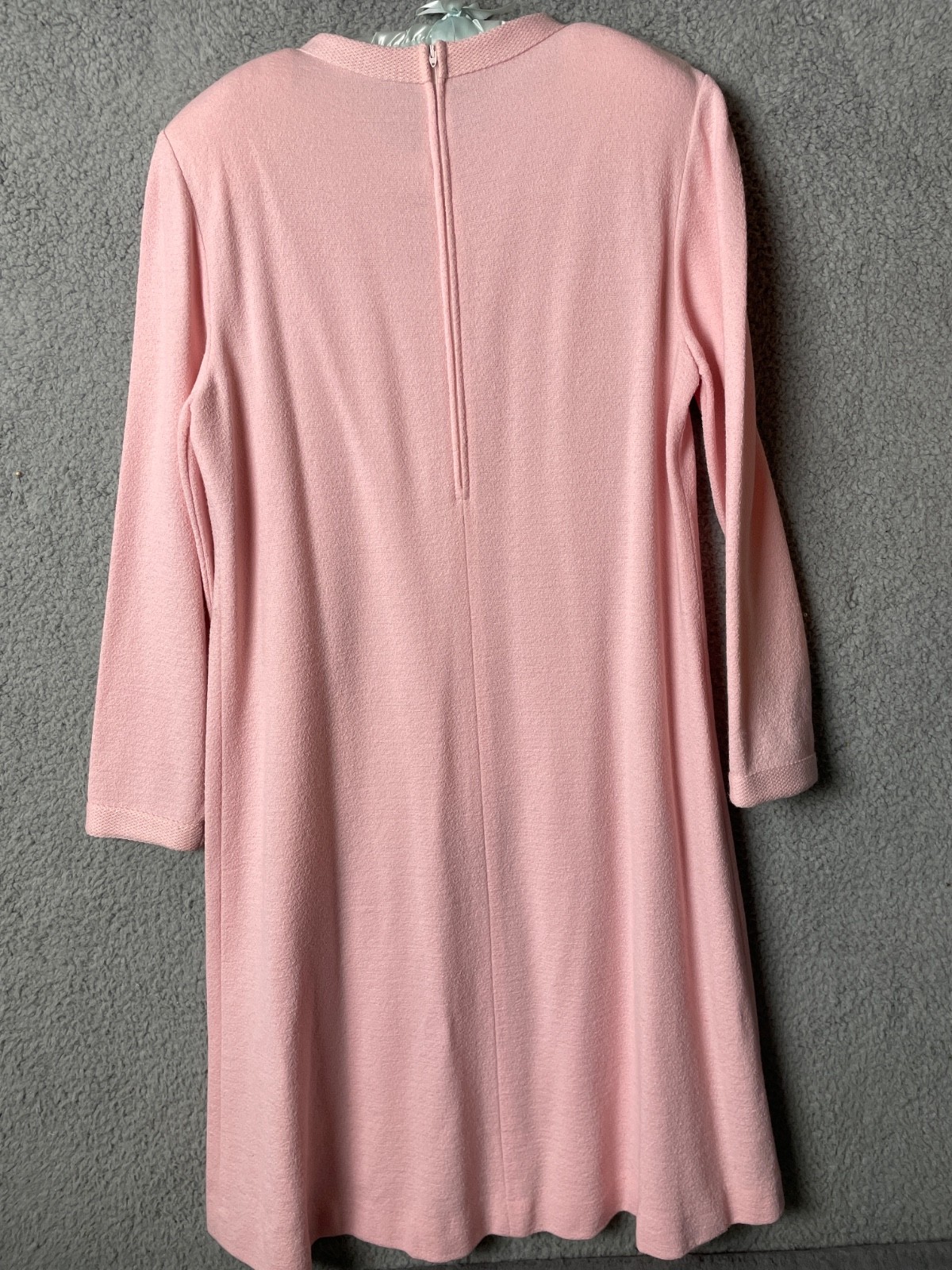 VTG Castleberry Shift Dress Womens 12 Pink Knit Country Club Old Money 80s