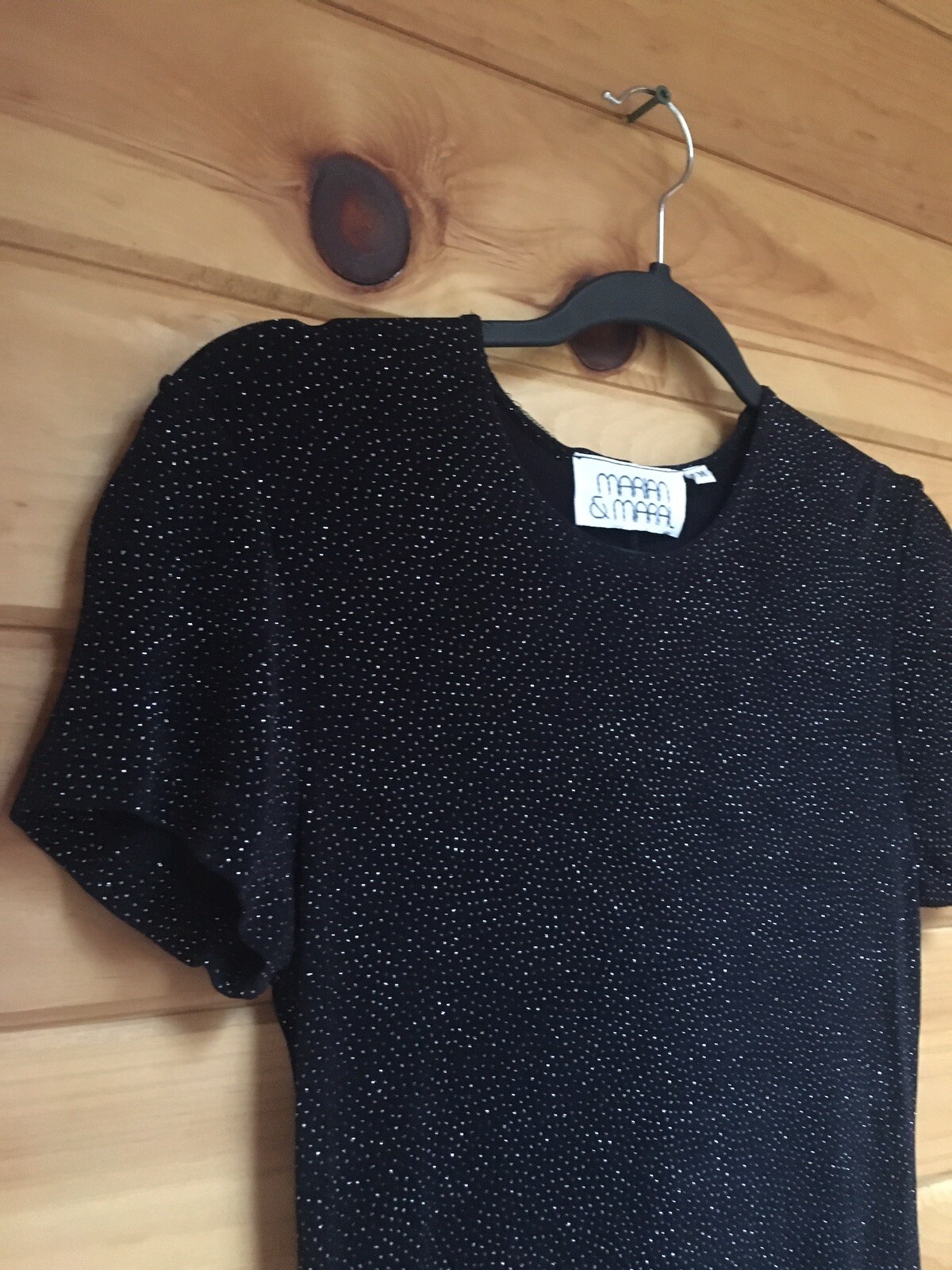 vintage 90s dress Stretchy Sparkle Dress Marian & Maral Size Medium Shirt Dress