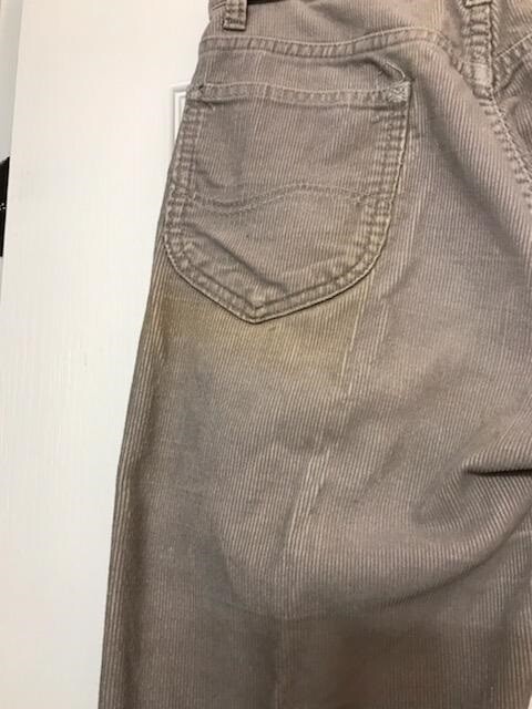 Original Vintage LEE Corduroy Jeans- Talon 42 Zipper- Size 29 x 32- Gray