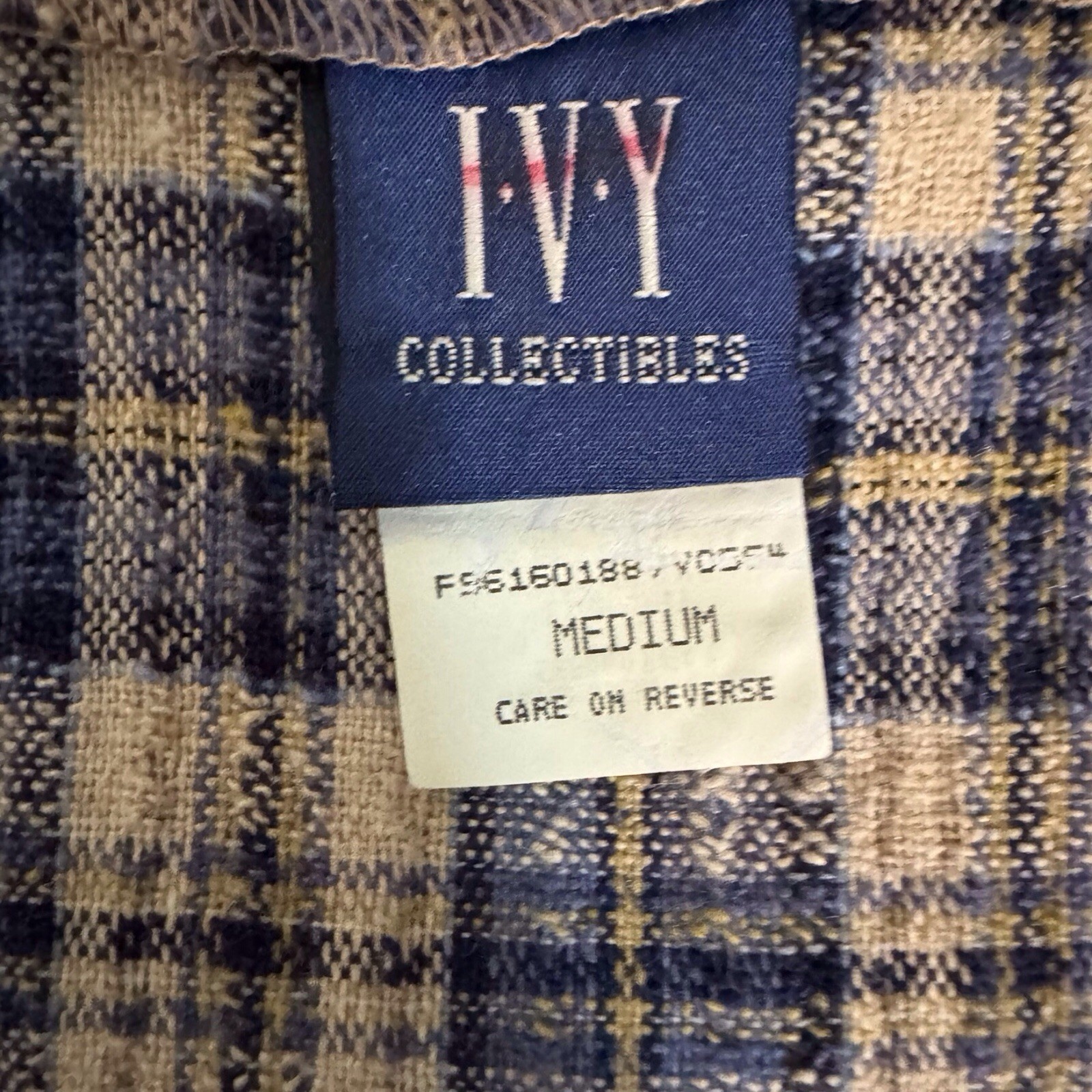 Vintage Ivy Collectibles Medium Plaid Check Zip Up Top Y2L Academia Preppy