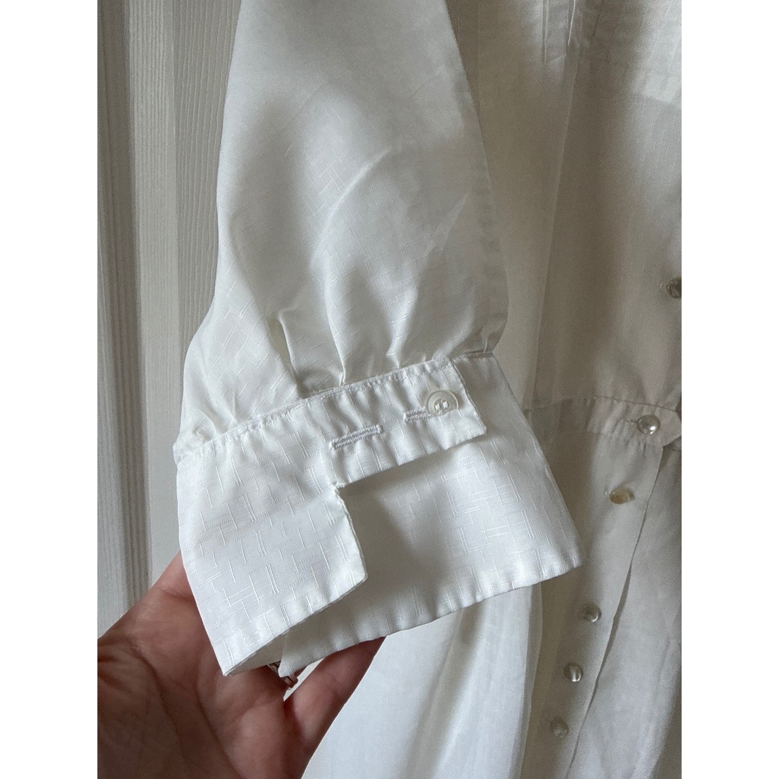 Vintage Dress White Size Small White Pintuck Button Retro Uniform Nurse Dolly