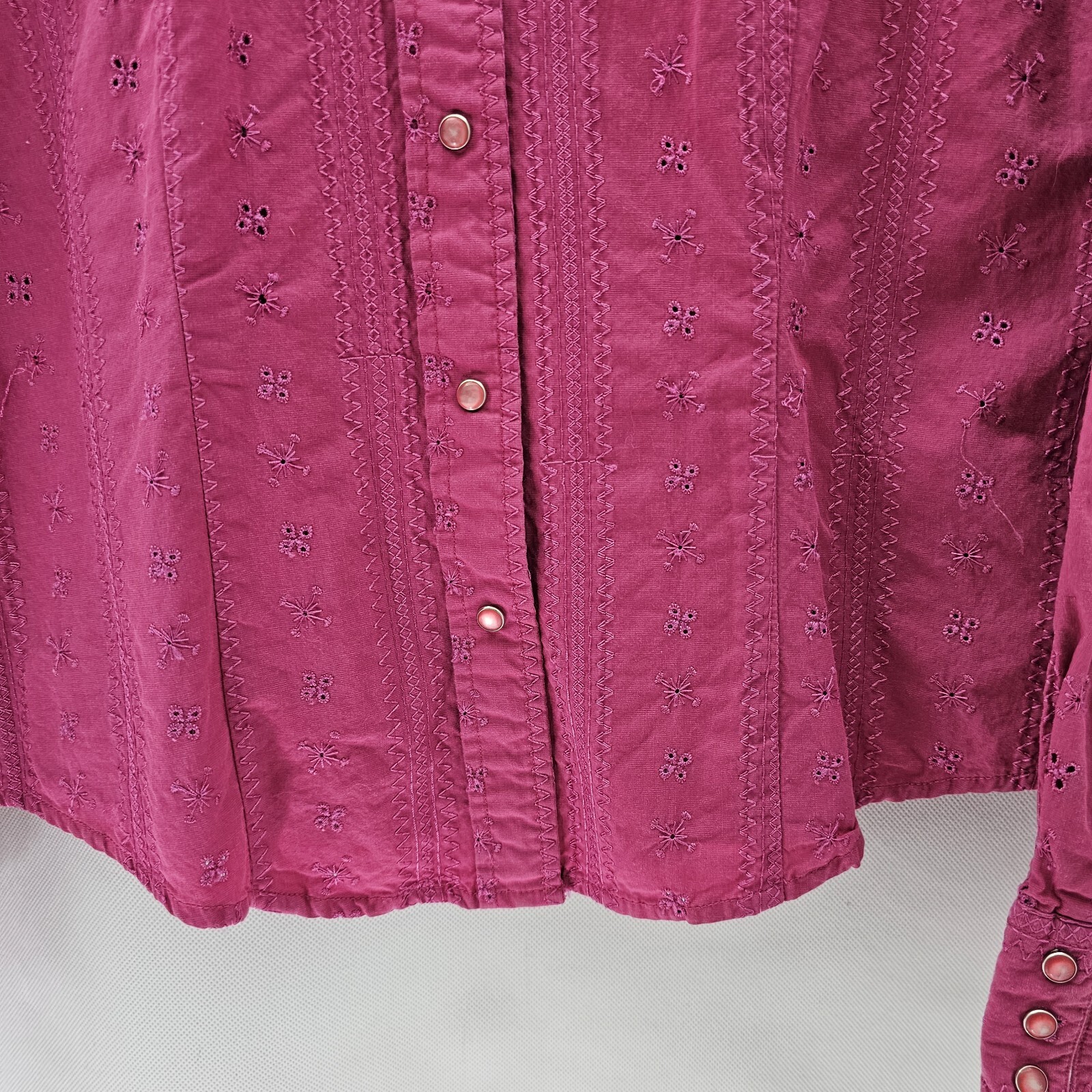 Vintage Cruel Girl Women Size L Pink Cotton Button-Down Longsleeves Shirt