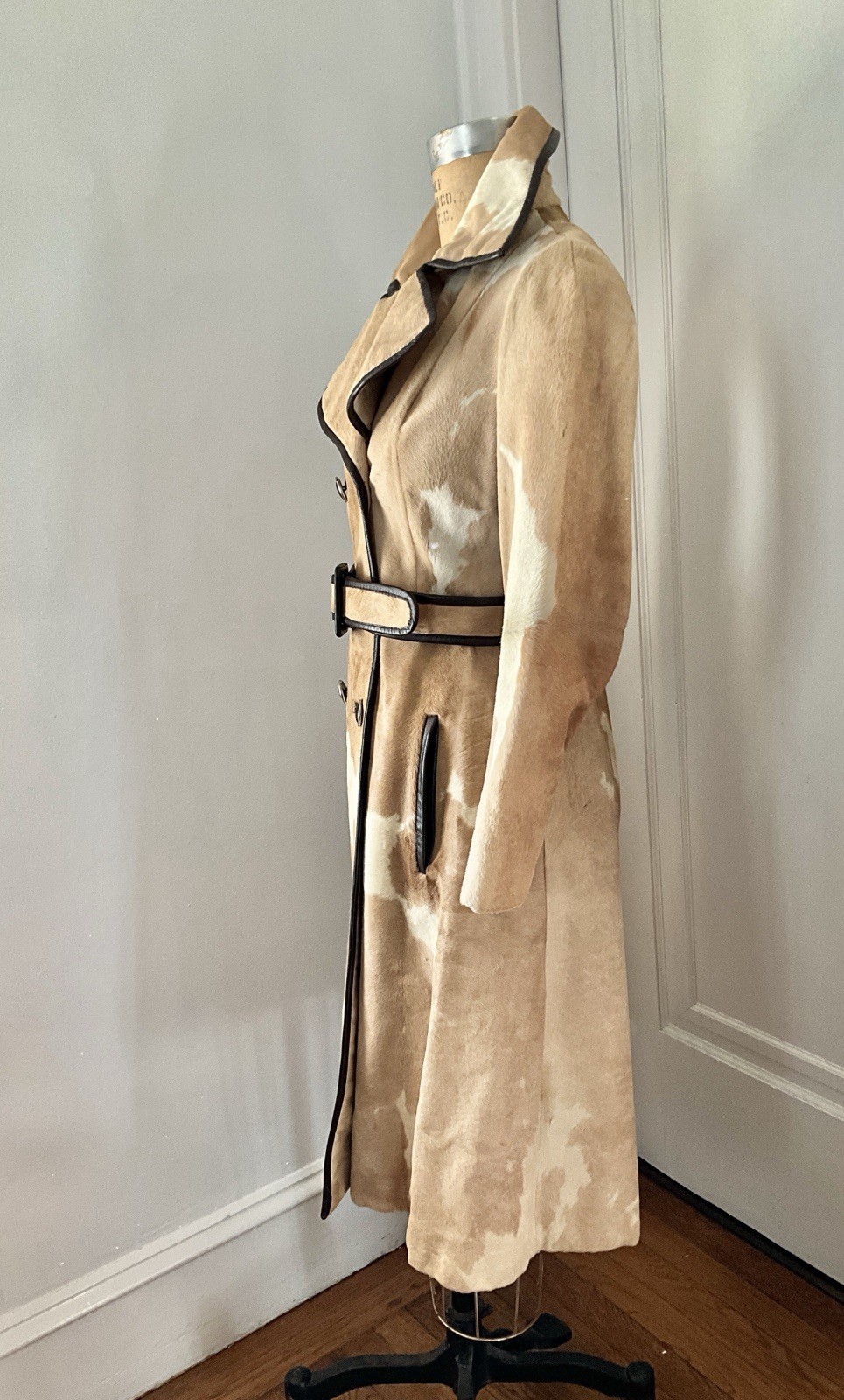Vintage 1960’s I. Magnin Splash White Pony Hair Belted Coat