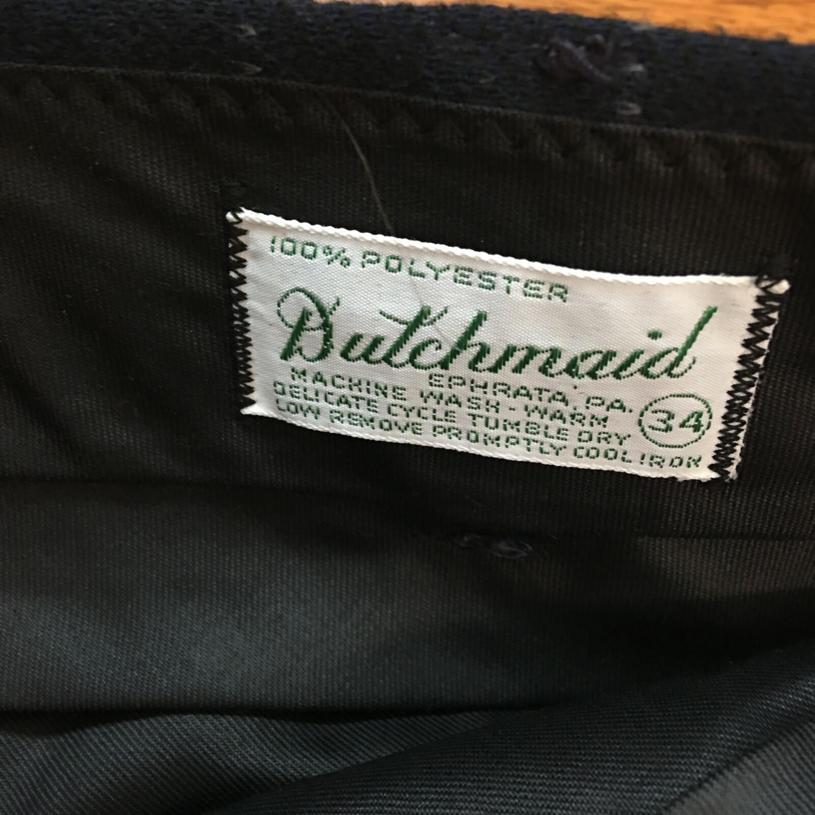 Vintage Dutchmaid Womens Straight Leg Regular Checked Black Dress Pants Size 34