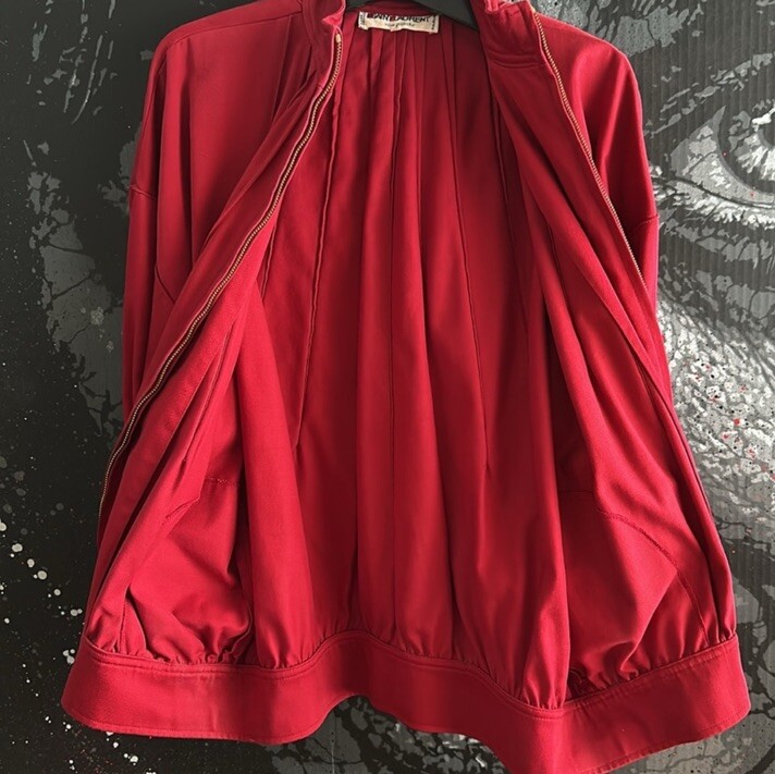 1980 YVES SAINT LAURENT RIVE GAUCHE RUNWAY PUFFY ZIP-UP BLOUSON JACKET Size Fr42