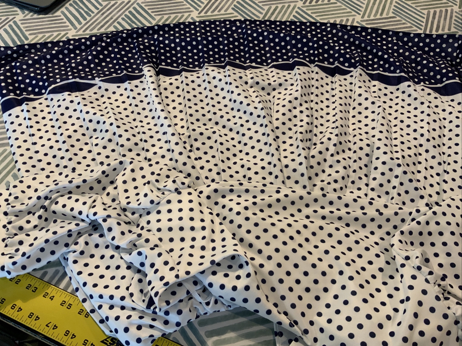 Vtg 80s Whirlaway Frocks Blue & White Polka Dot Belted Dress Sz 16P Bust 40
