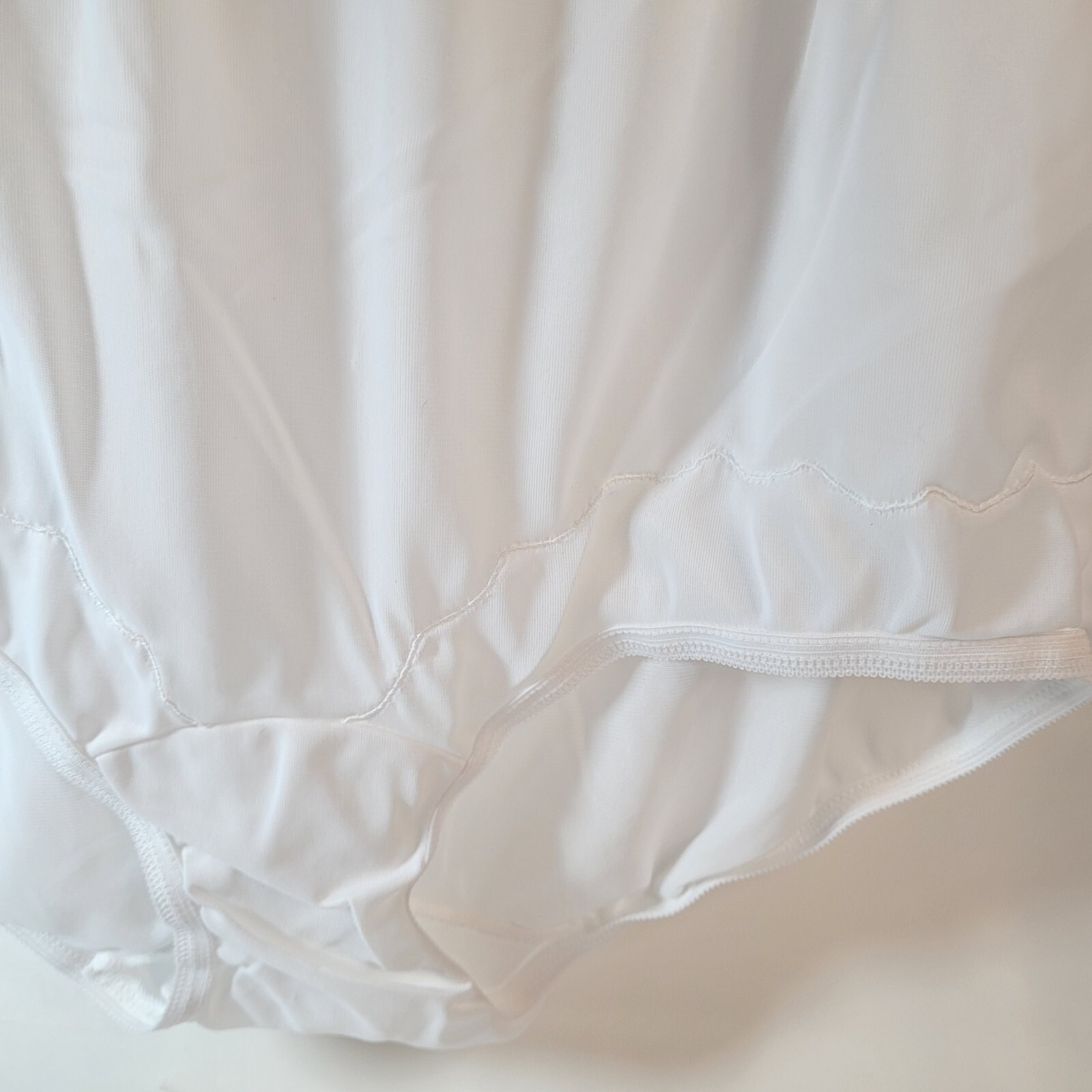 Vintage Dixie Belle White Nylon Granny Panties Size 8 Semi Sheer Pillow Tab
