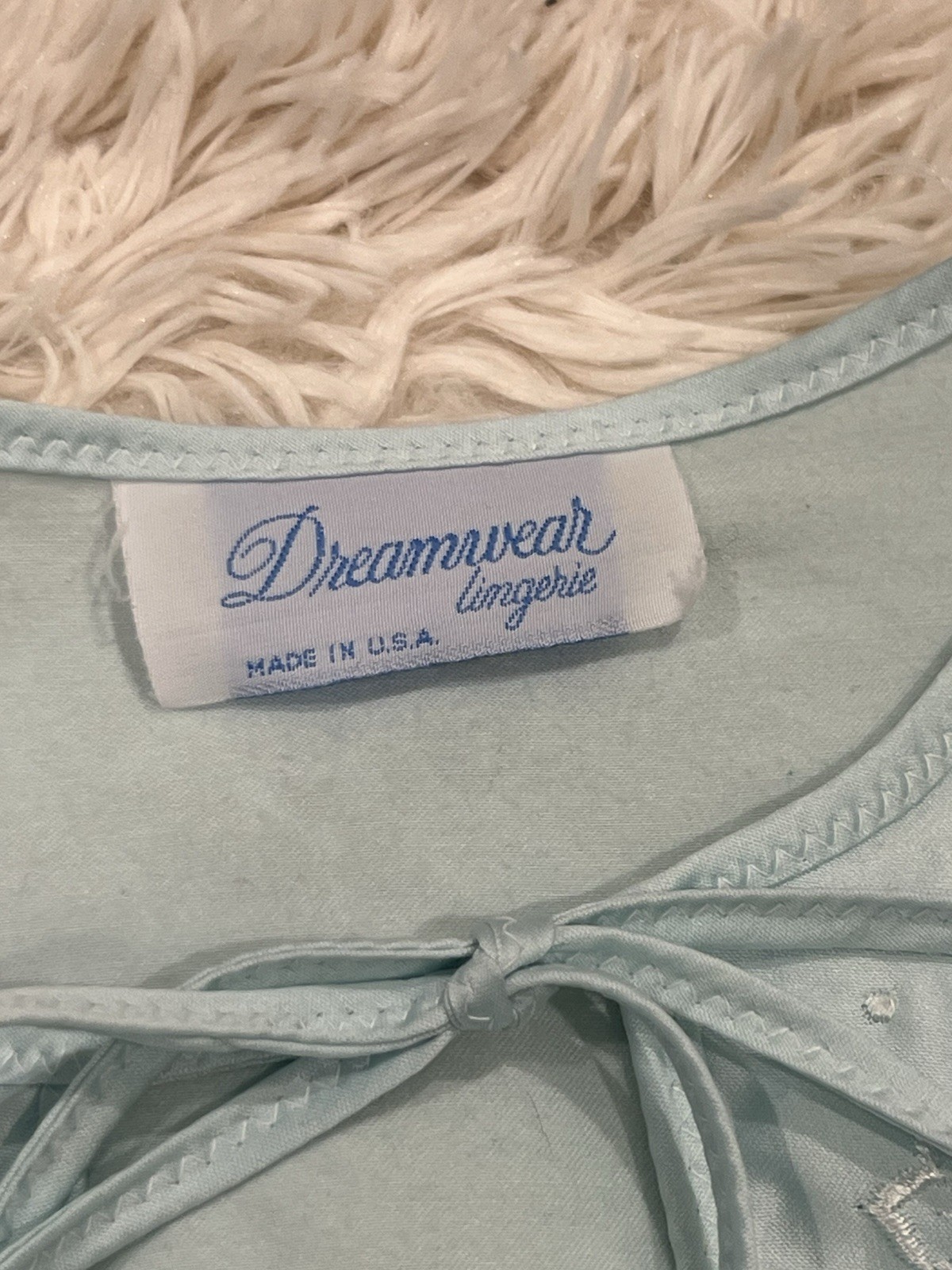 Vintage Dreamwear Lingerie Blue Medium Long Sleeve Nightgown Pajama Dress Mumu