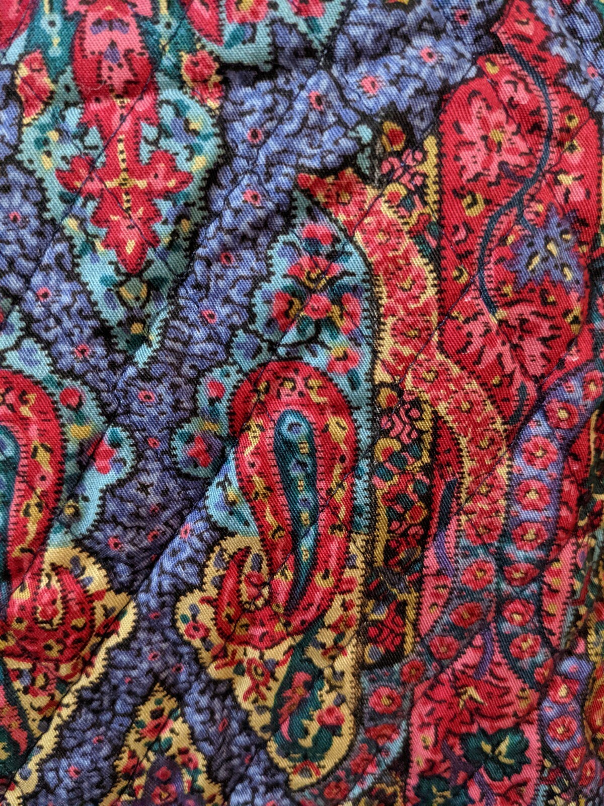 VTG David Brooks USA Blazer Jacket Paisley Quilted Multi Color Sz 12 Large L